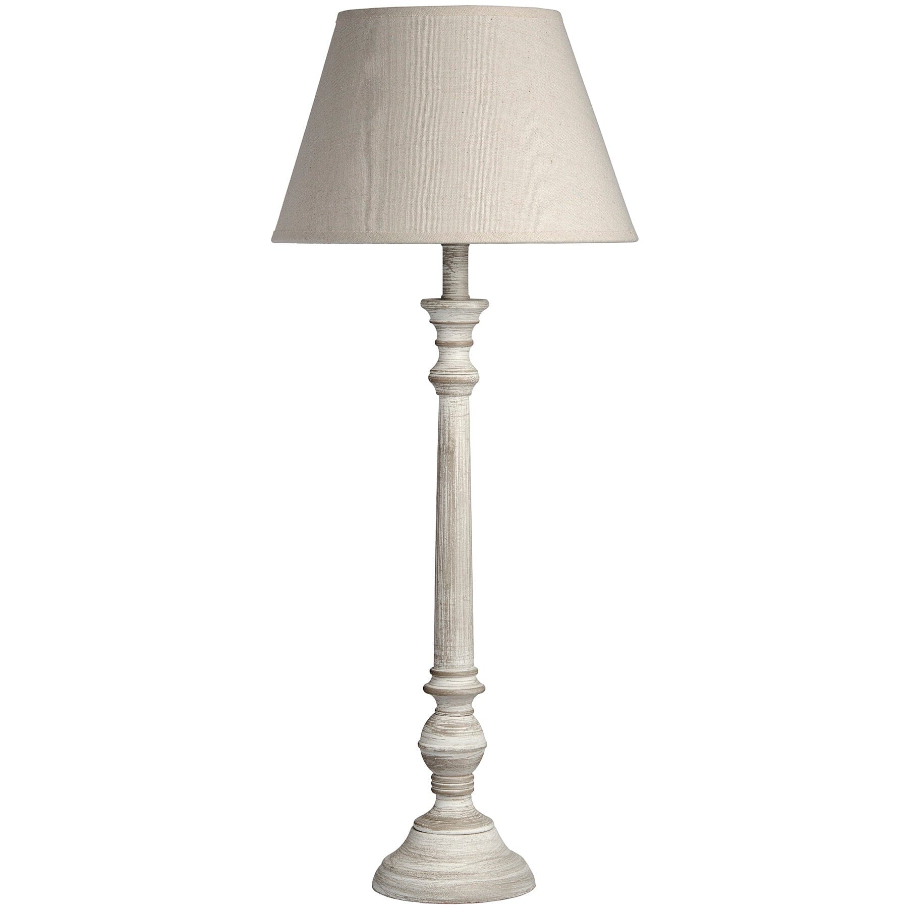 Chatsworth Tall Wooden Thin Table Lamp with Neutral Shade - Image 2