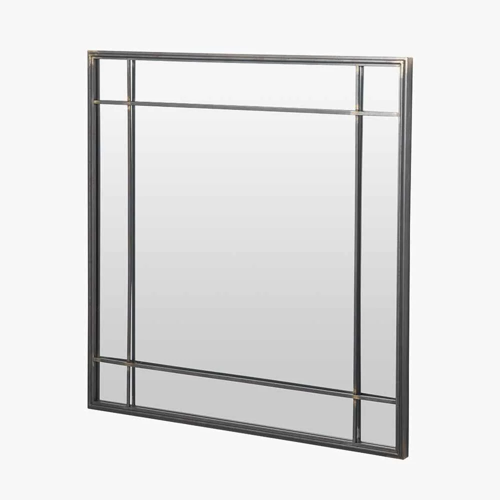 Chester Antique Bronze Square Metal Wall Mirror - Image 2