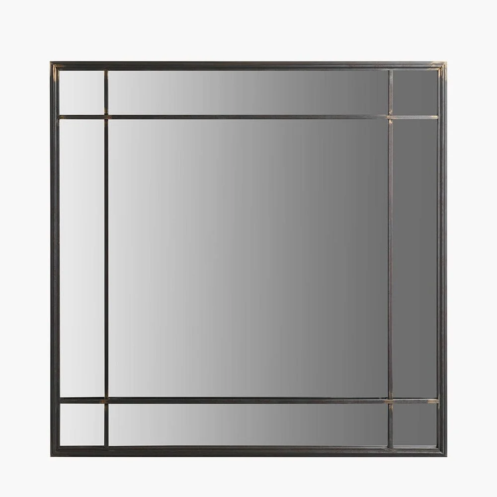 Chester Antique Bronze Square Metal Wall Mirror - Image 3