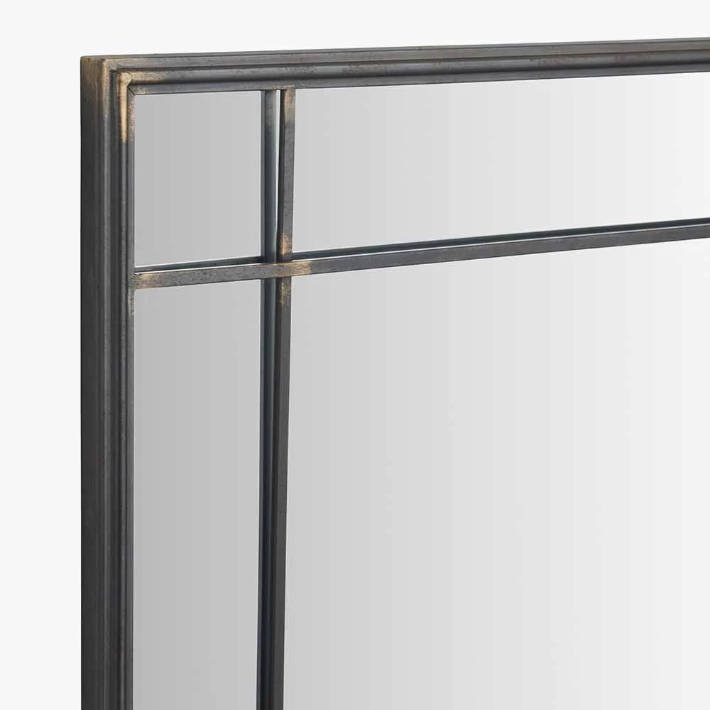 Chester Antique Bronze Square Metal Wall Mirror - Image 4