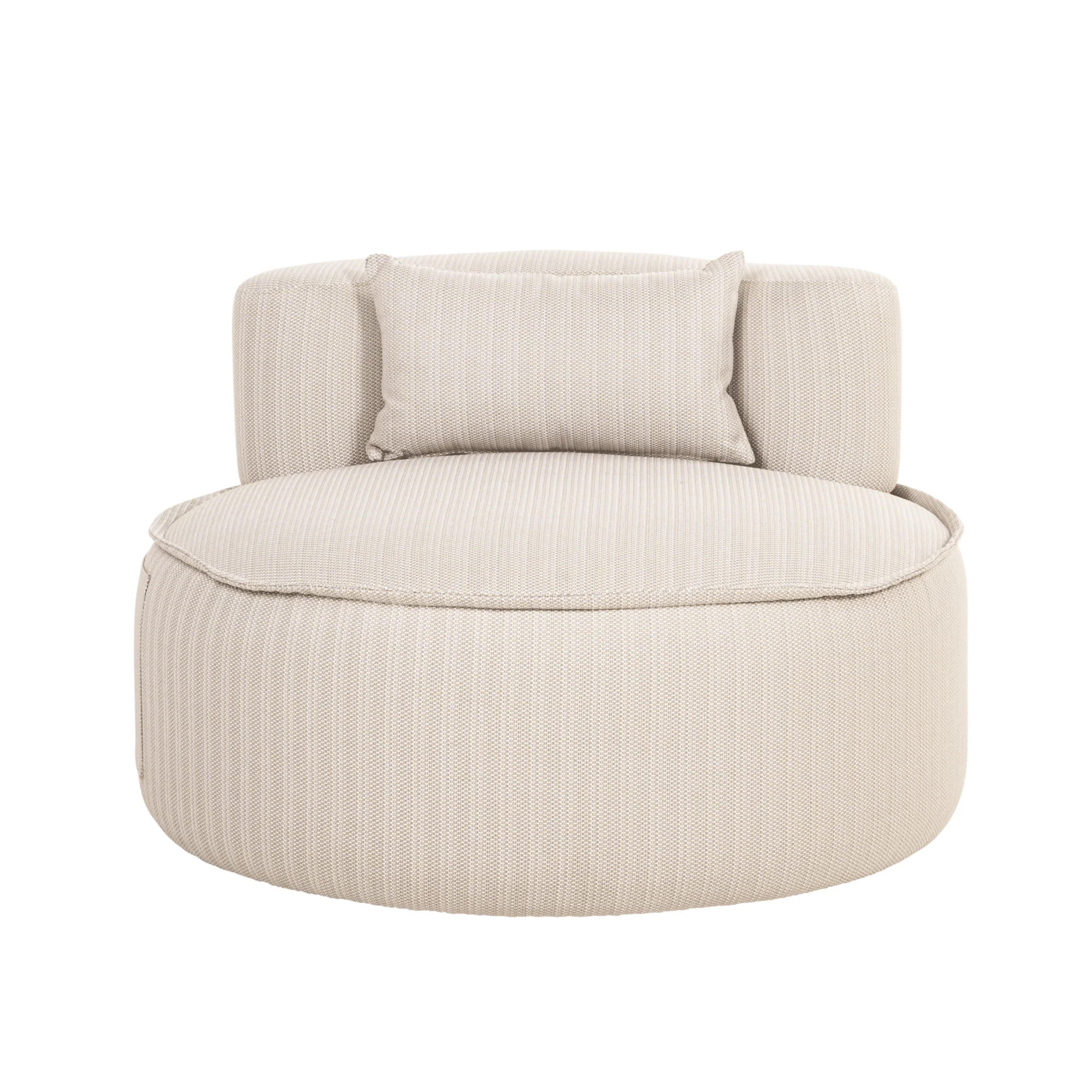 Chiswick Beige Outdoor Swivel Lounge Chair - Image 2