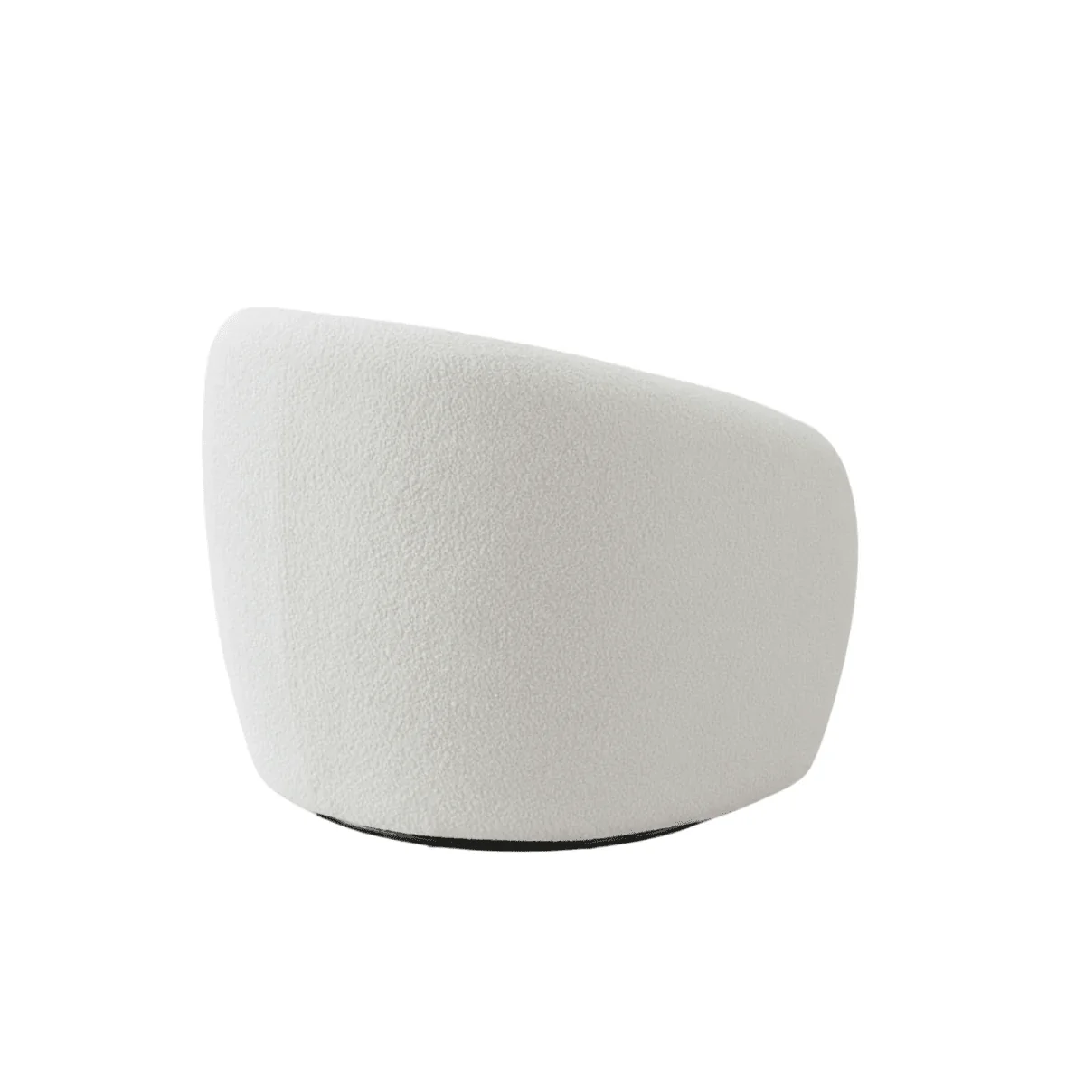 Chloe Curved Cream Teddy Boucle Swivel Chair - Image 3