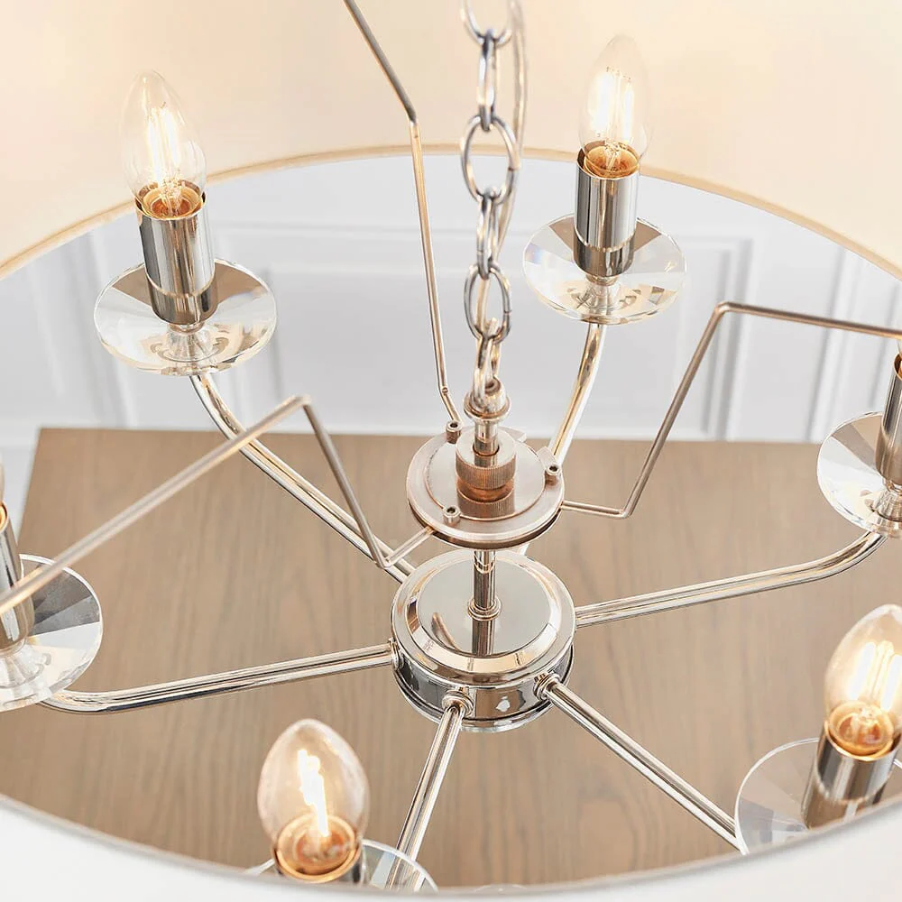 Cindy Silver 6 Light Pendant Ceiling Light - Image 2