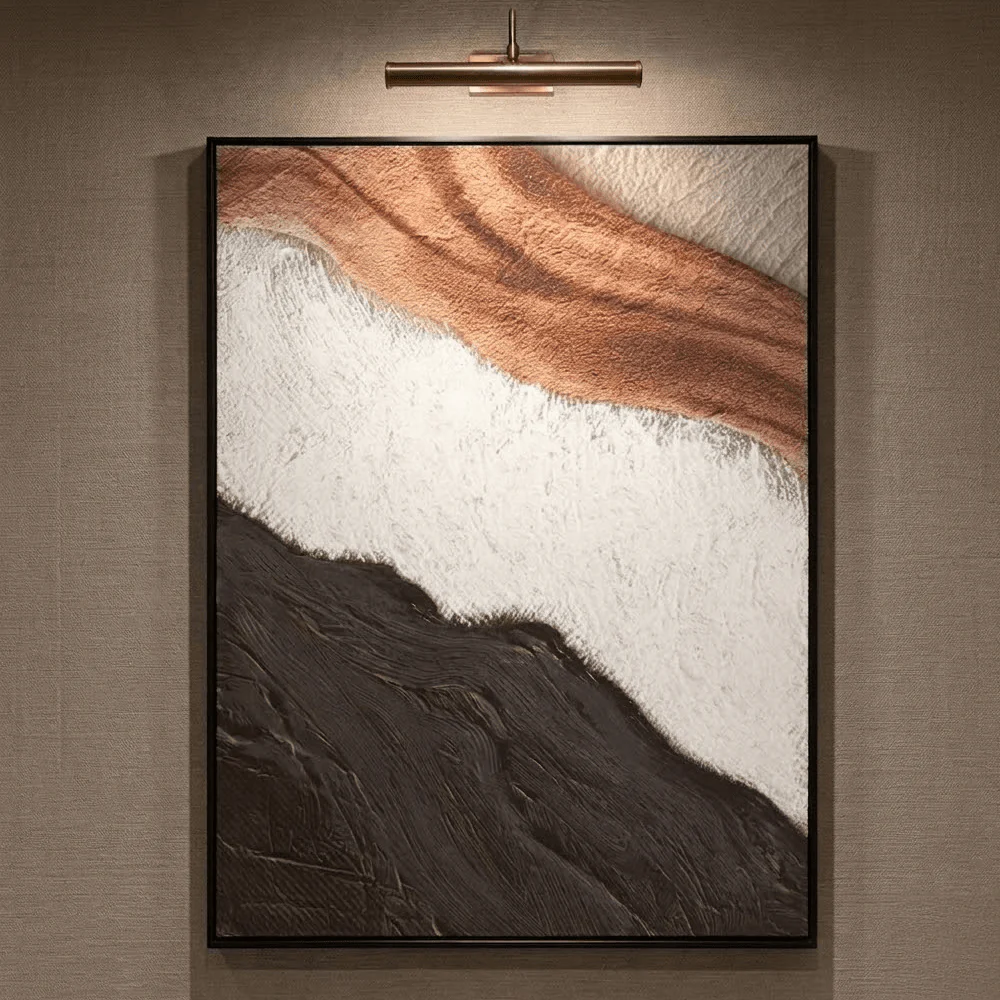 Clarence Brown & Terracotta Textured Canvas Wall Art