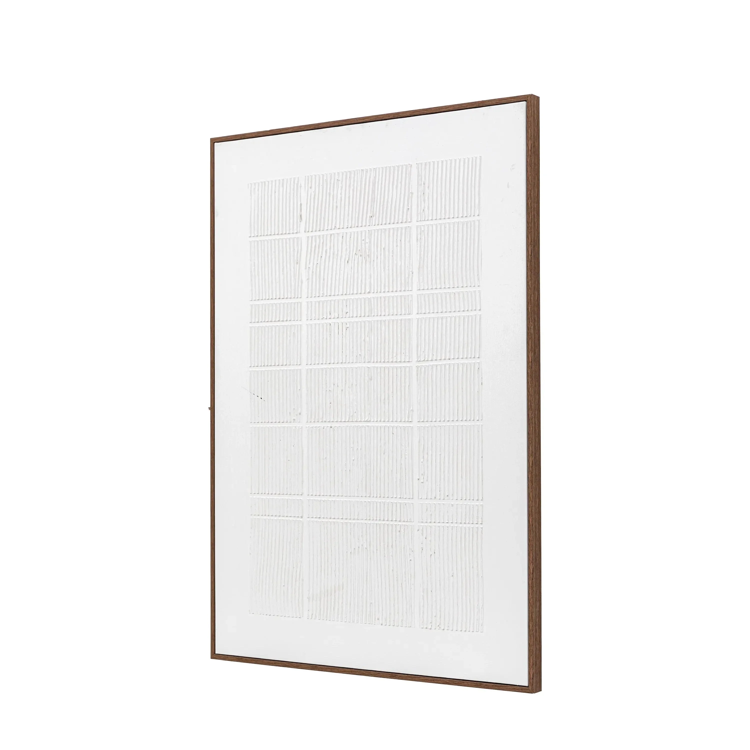 Clarendon White Textured Wooden Framed Canvas Wall Art - Image 2