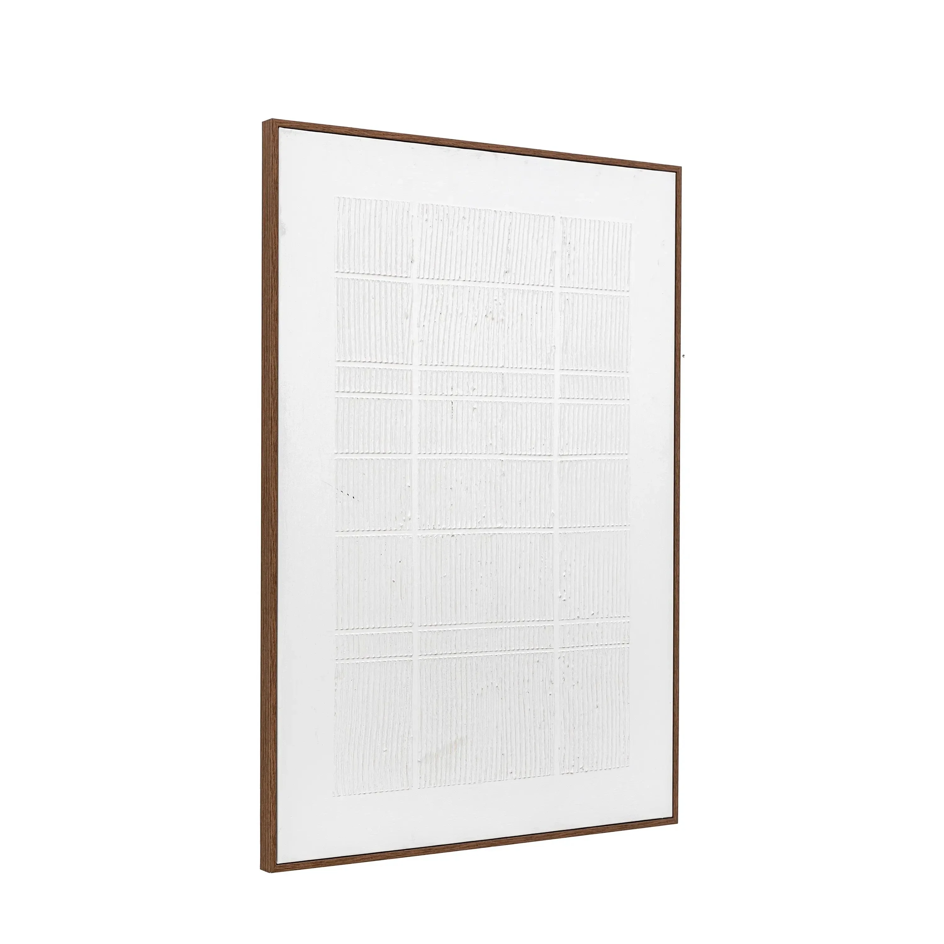 Clarendon White Textured Wooden Framed Canvas Wall Art - Image 3