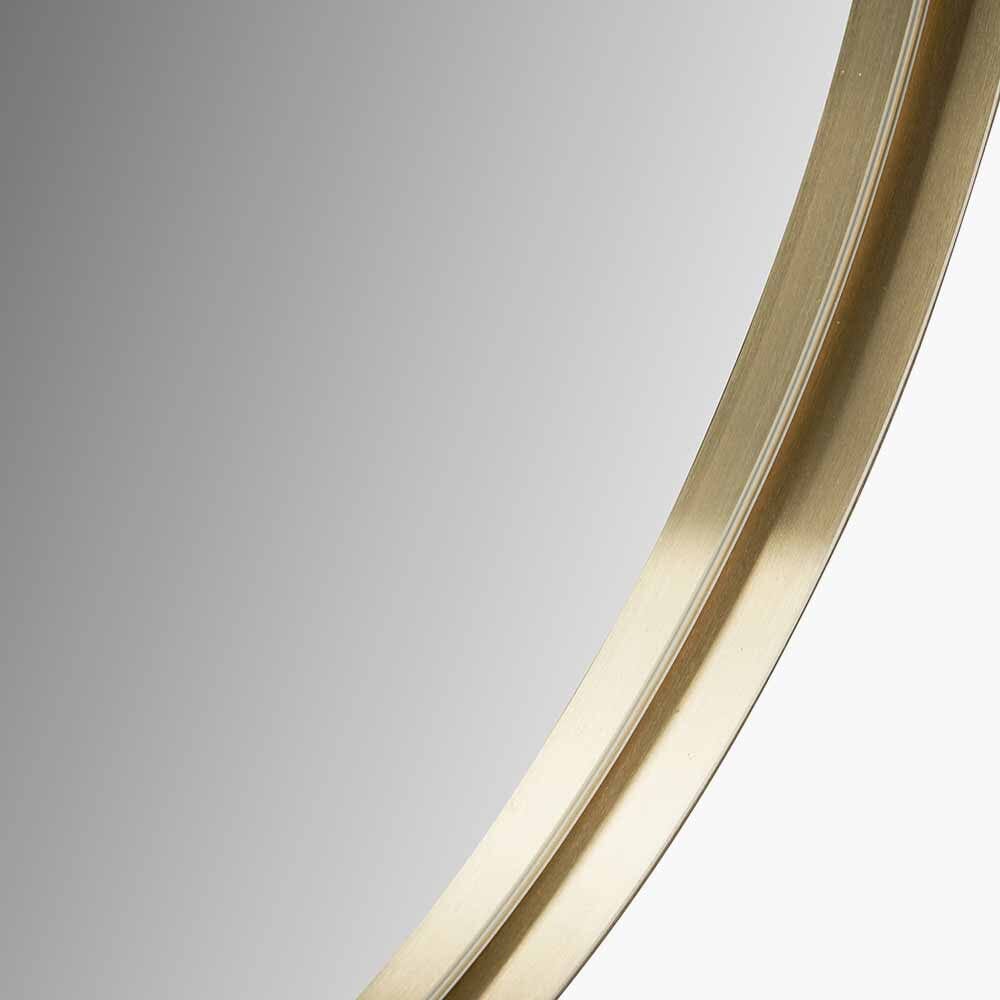 Claudia Brushed Gold Large Slim Frame Round Wall Mirror - Image 4