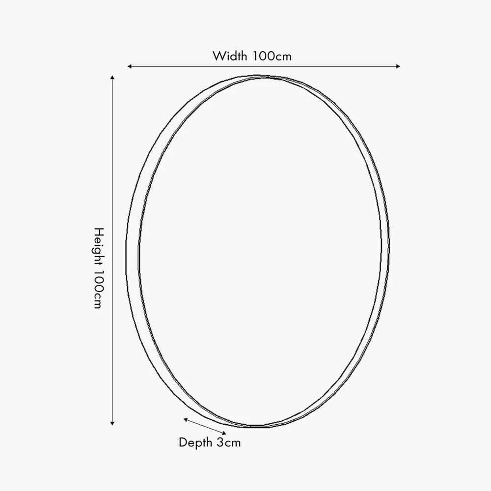 Claudia Brushed Gold Large Slim Frame Round Wall Mirror - Image 6