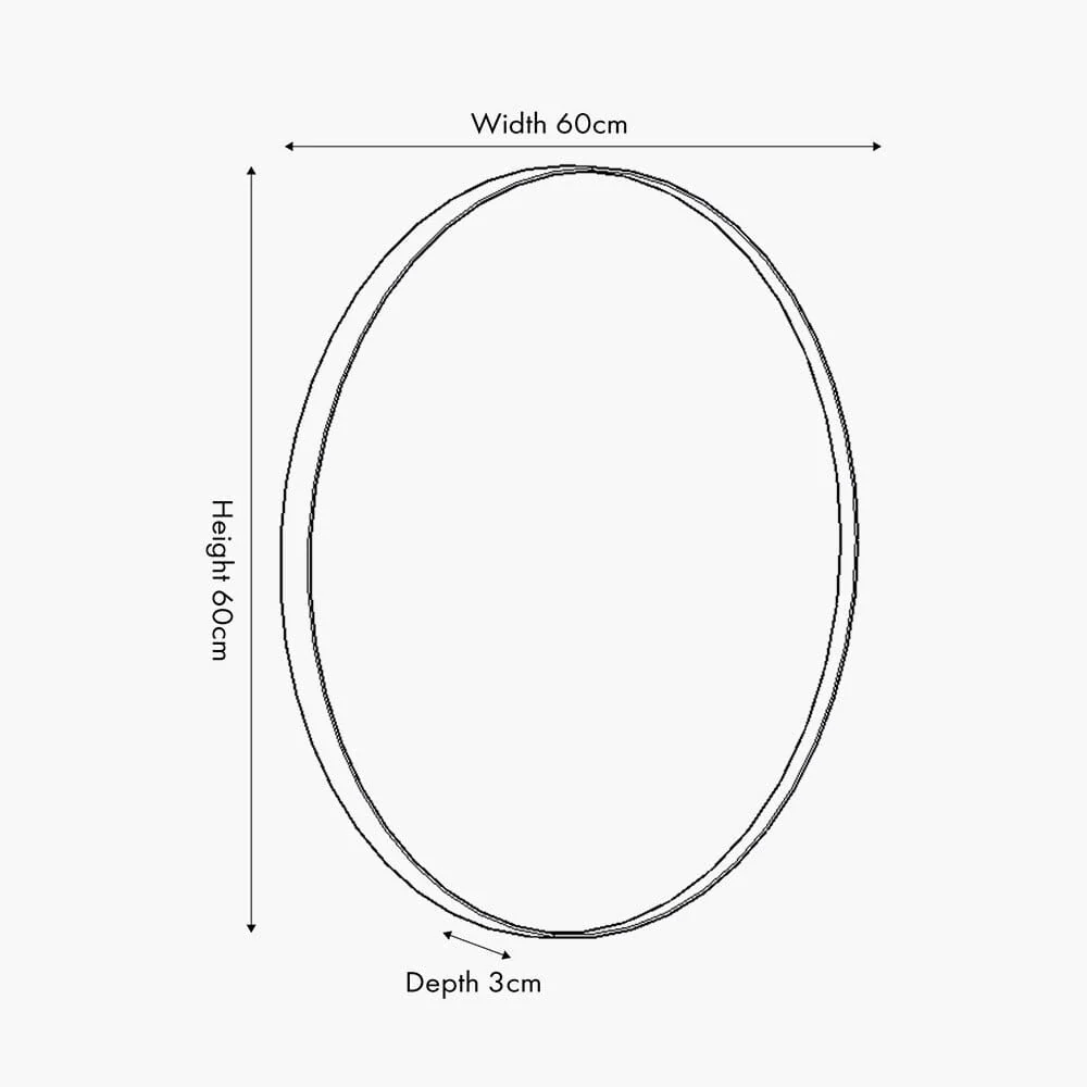 Claudia Brushed Gold Medium Slim Frame Round Wall Mirror - Image 5