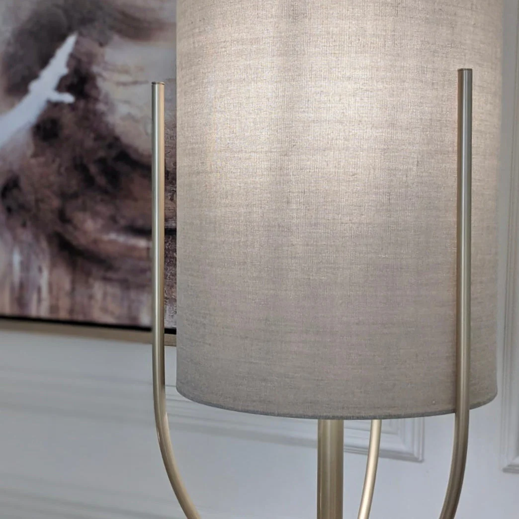 Cleo Gold & Oatmeal Floor Lamp - Image 2