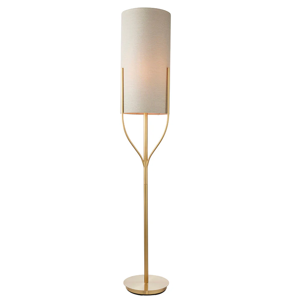 Cleo Gold & Oatmeal Floor Lamp - Image 4