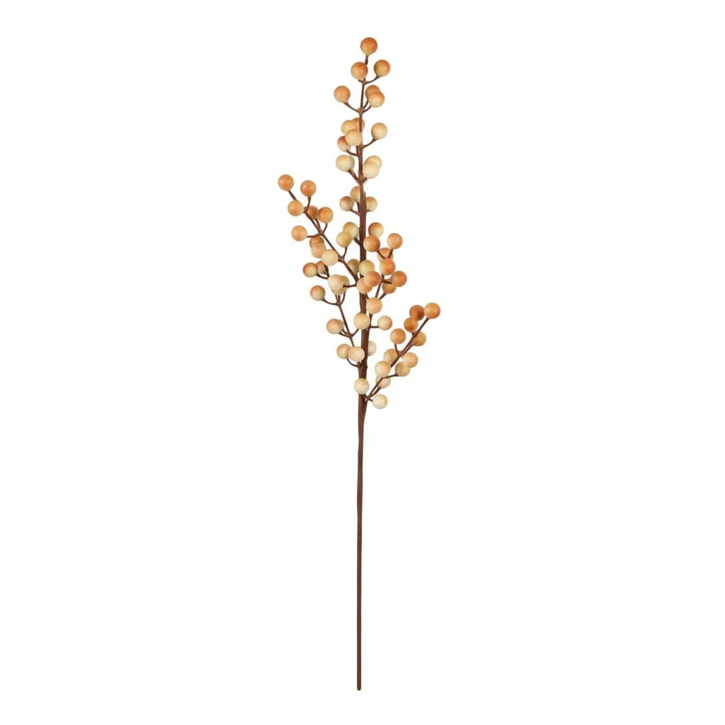 Coffee Faux Berry Single Stem Floral - Image 2