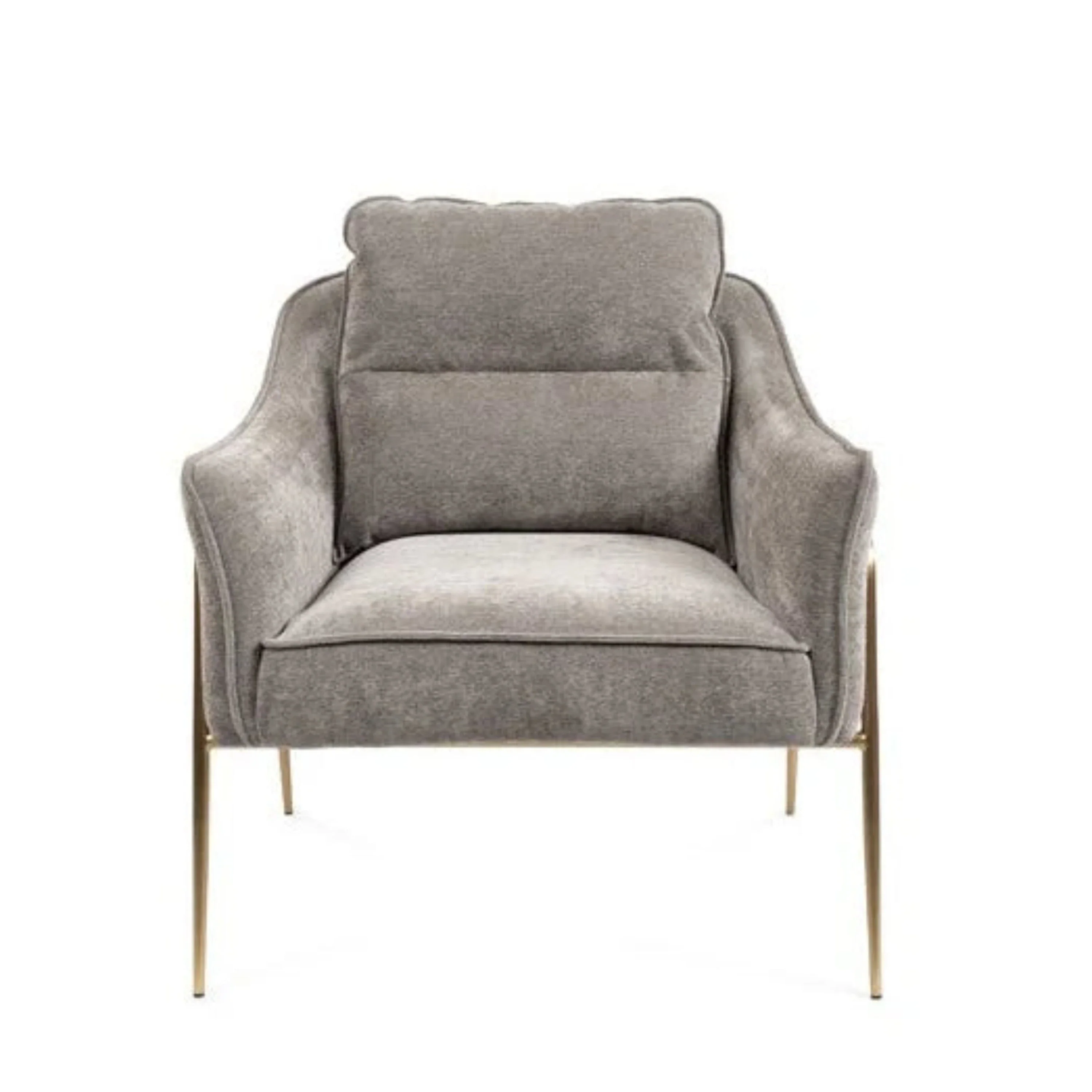 Colmar Mink Lounge Chair with Brushed Brass Legs - Image 2
