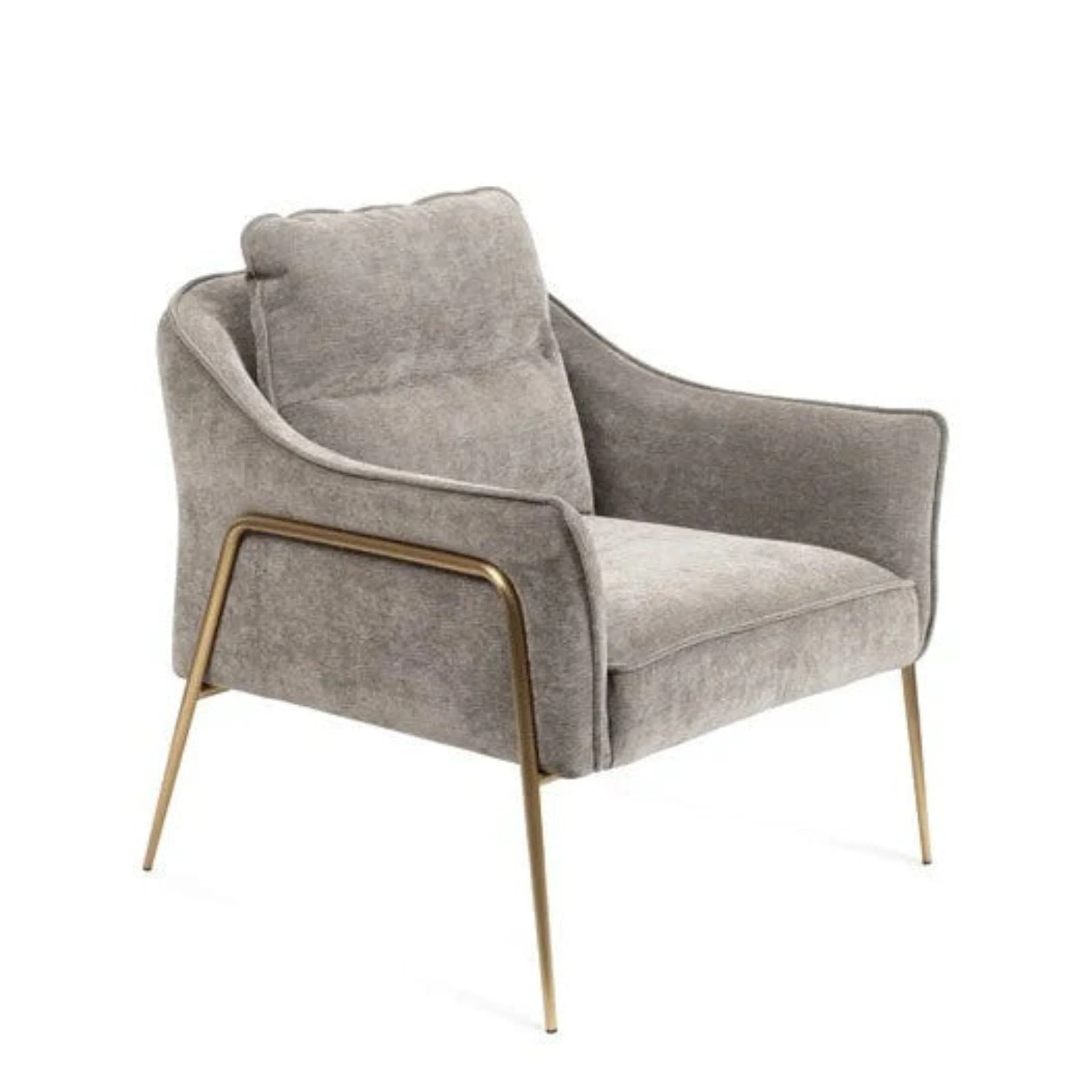 Colmar Mink Lounge Chair with Brushed Brass Legs - Image 3