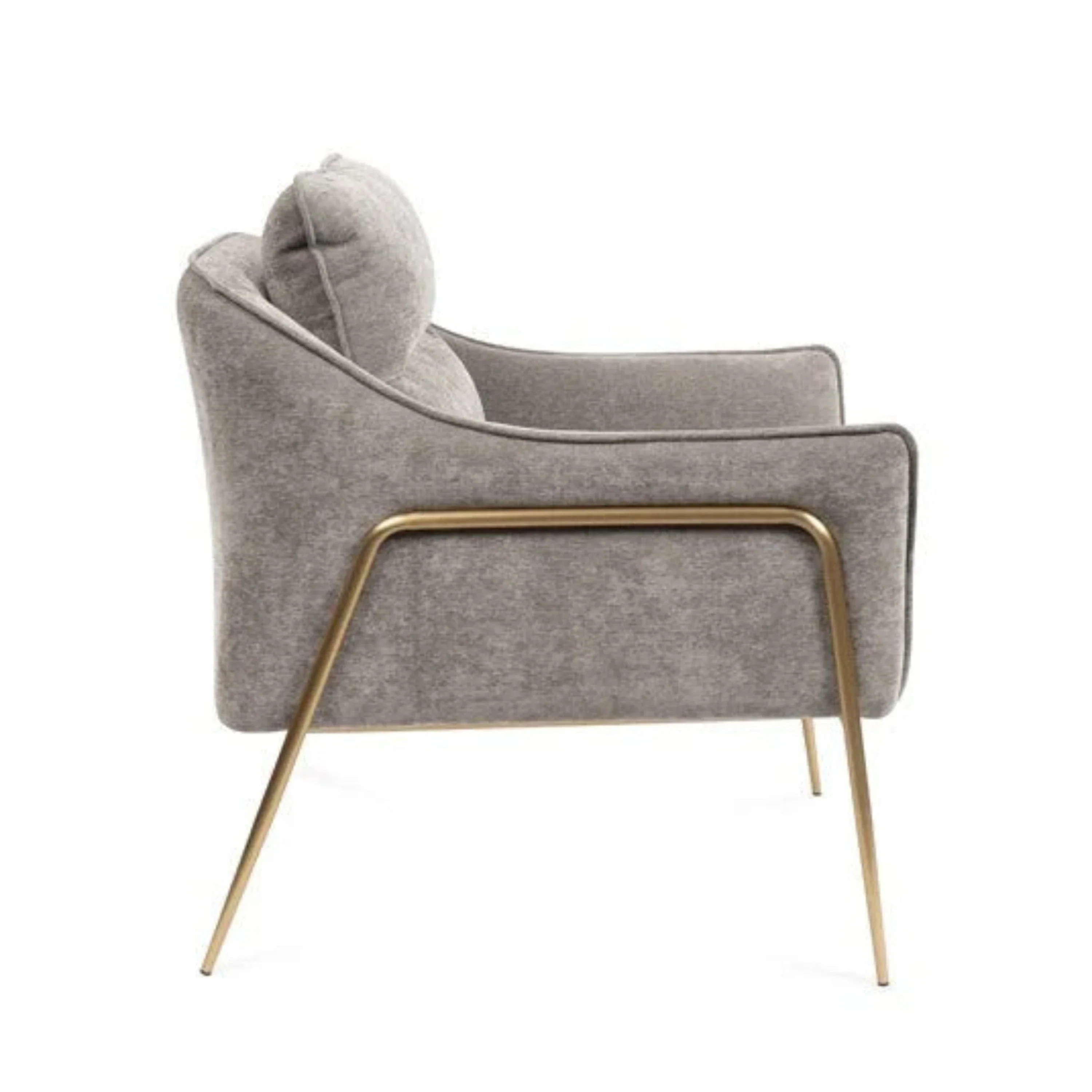 Colmar Mink Lounge Chair with Brushed Brass Legs - Image 5