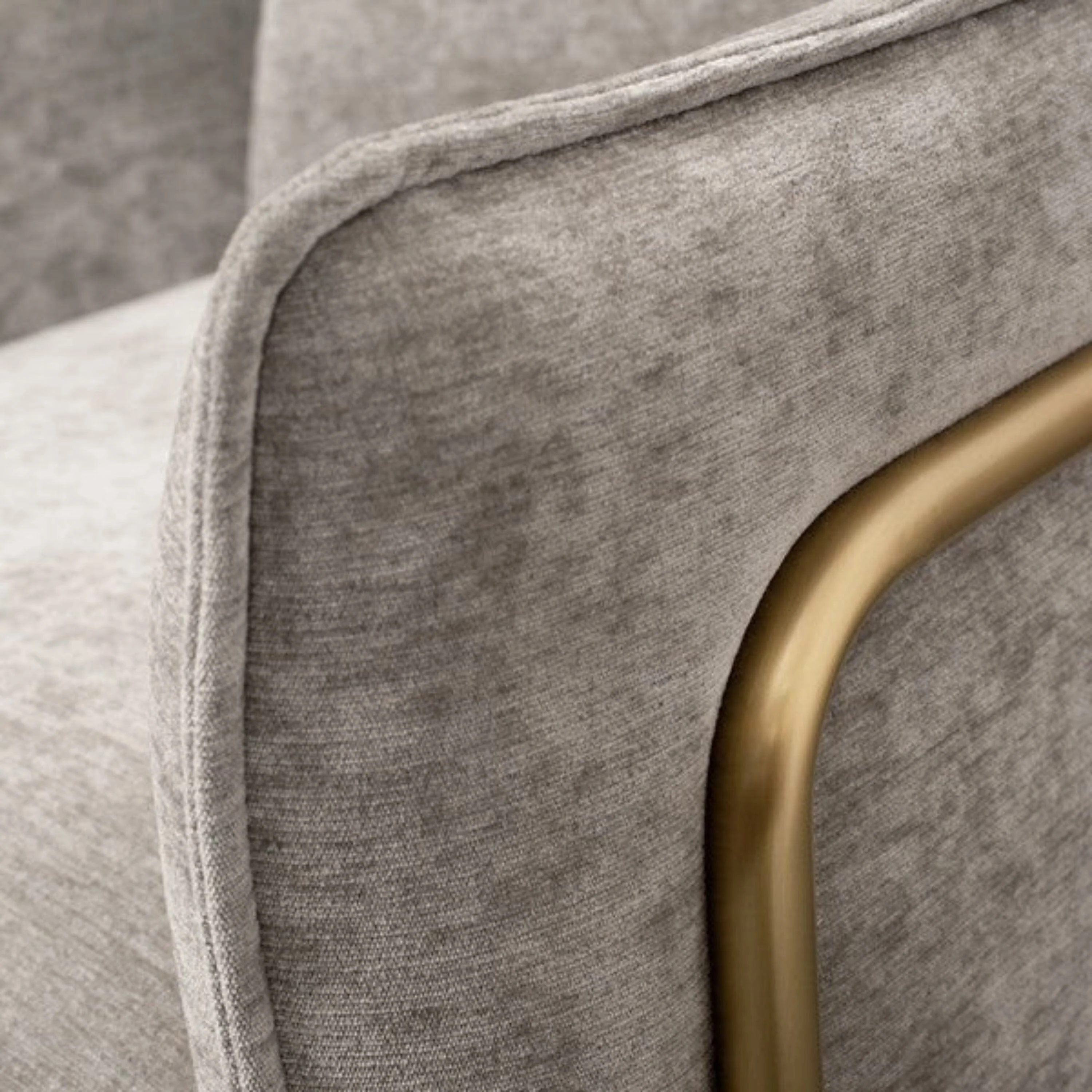 Colmar Mink Lounge Chair with Brushed Brass Legs - Image 6