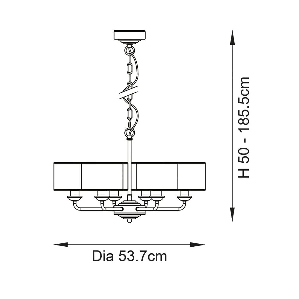 Coralia Brass 6 Light Pendant Ceiling Light - Image 4