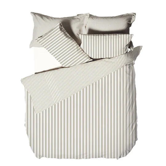 Coralia Neutral Striped 100% Cotton Duvet Set - Image 3