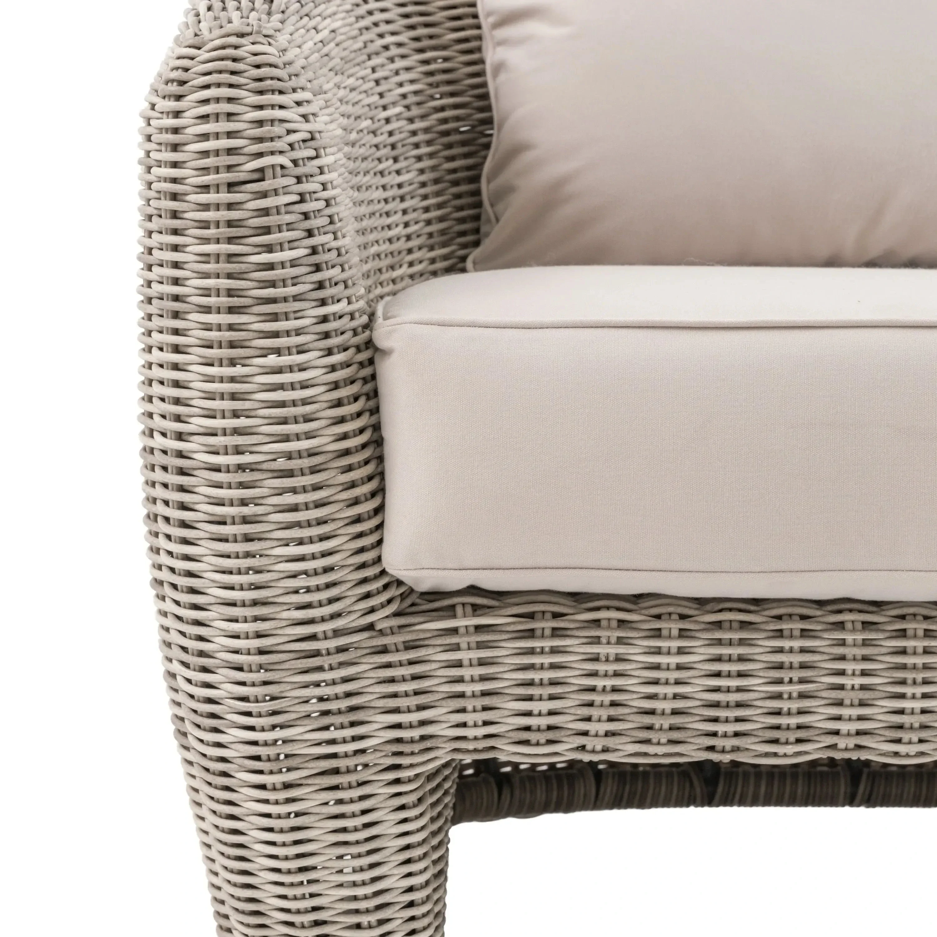 Cotswold Outdoor 2 Seater Neutral Wicker Sofa - Image 3