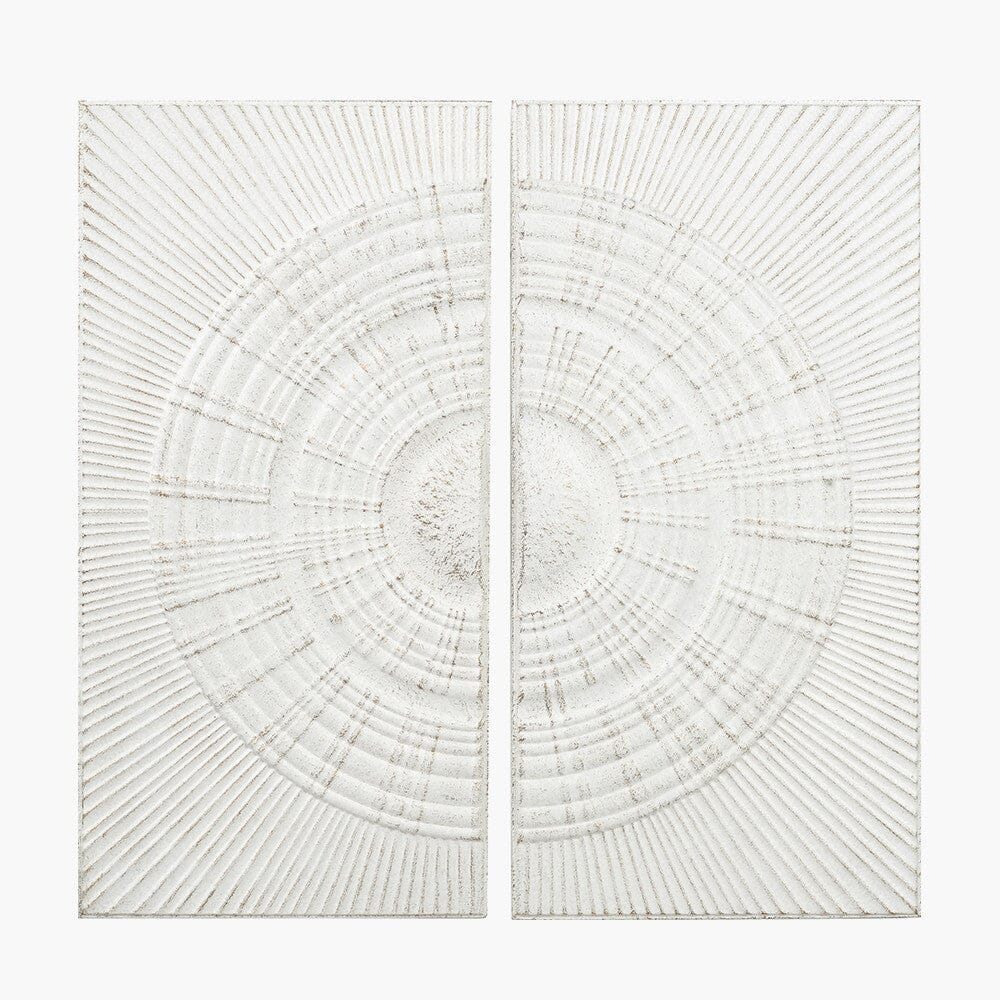 Cove White Metal Sunburst Circle Wall Art- Set of 2 - Image 2
