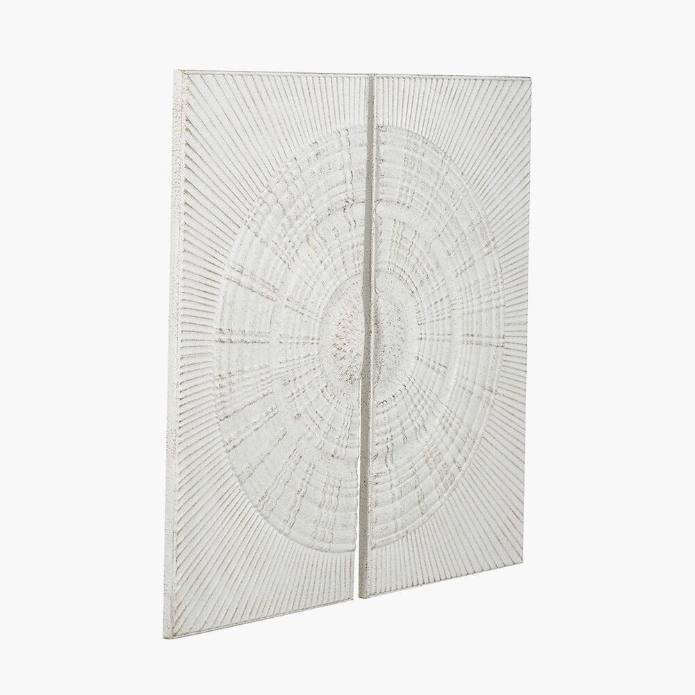 Cove White Metal Sunburst Circle Wall Art- Set of 2 - Image 3