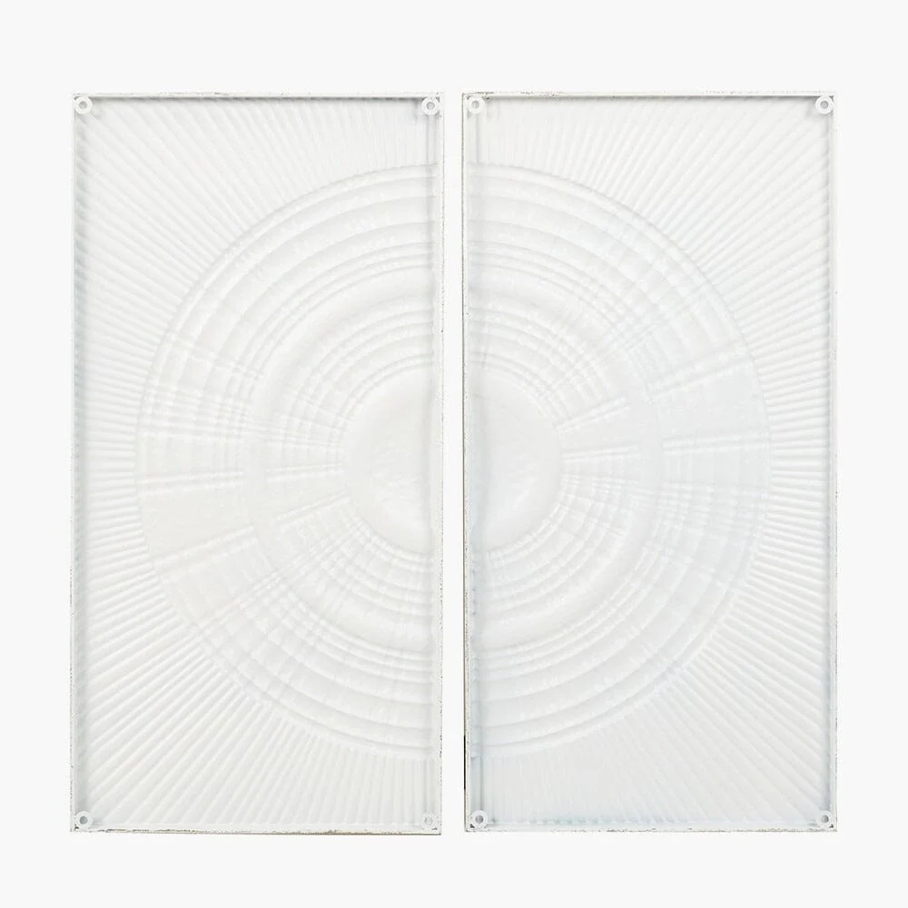 Cove White Metal Sunburst Circle Wall Art- Set of 2 - Image 5