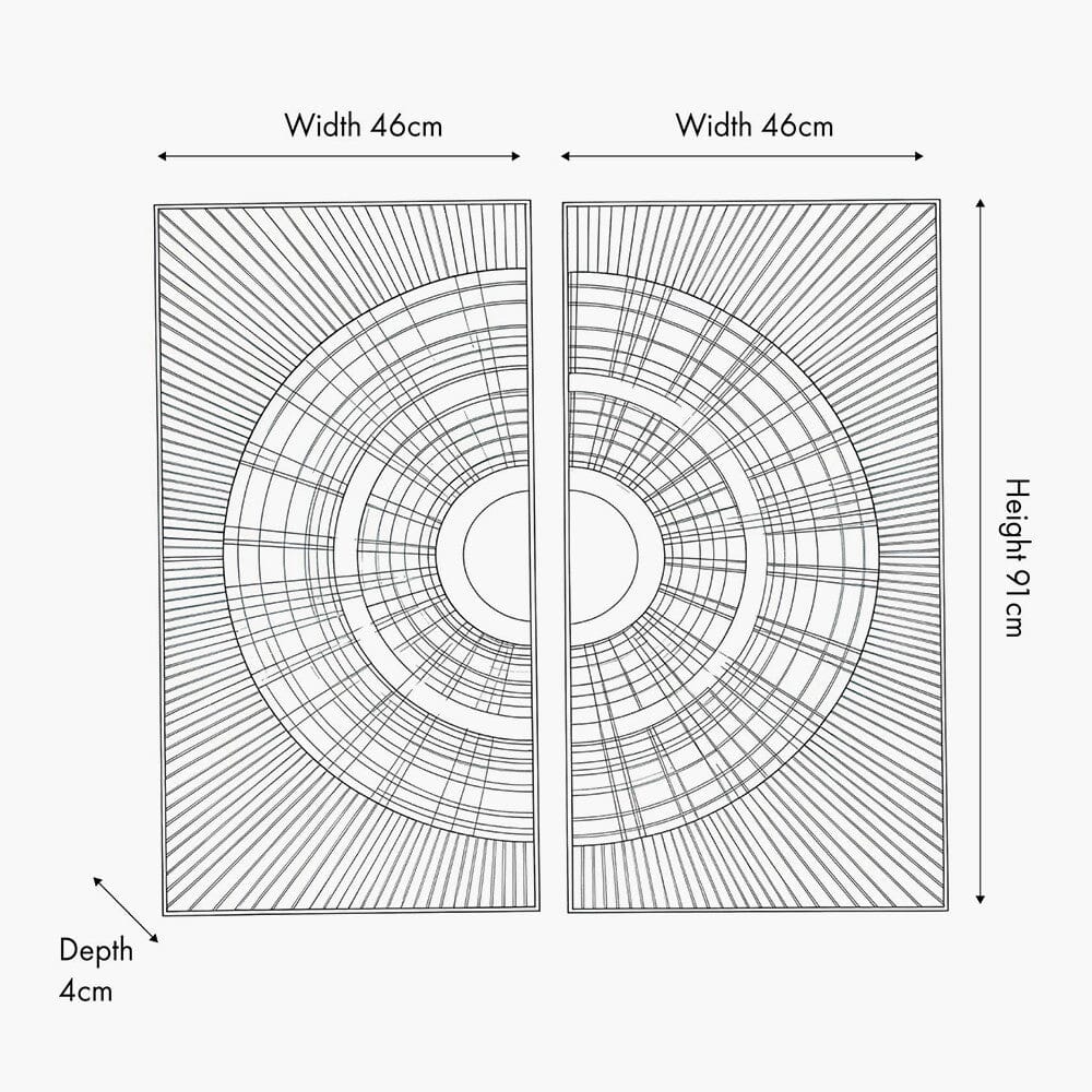 Cove White Metal Sunburst Circle Wall Art- Set of 2 - Image 6