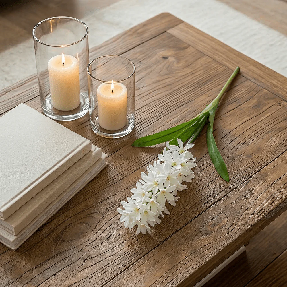 Cream Faux Hyacinth Single Stem Flower - Image 2
