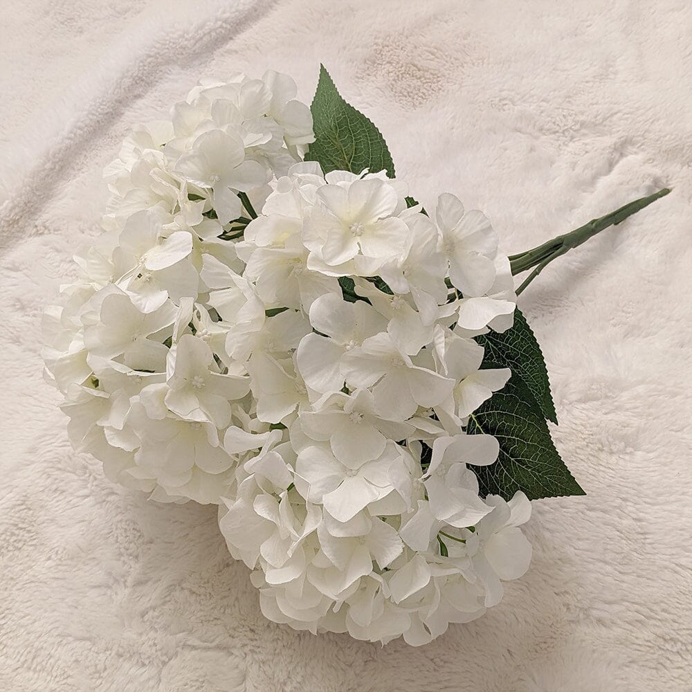 Cream Hydrangea Faux Floral Bunch - Image 2