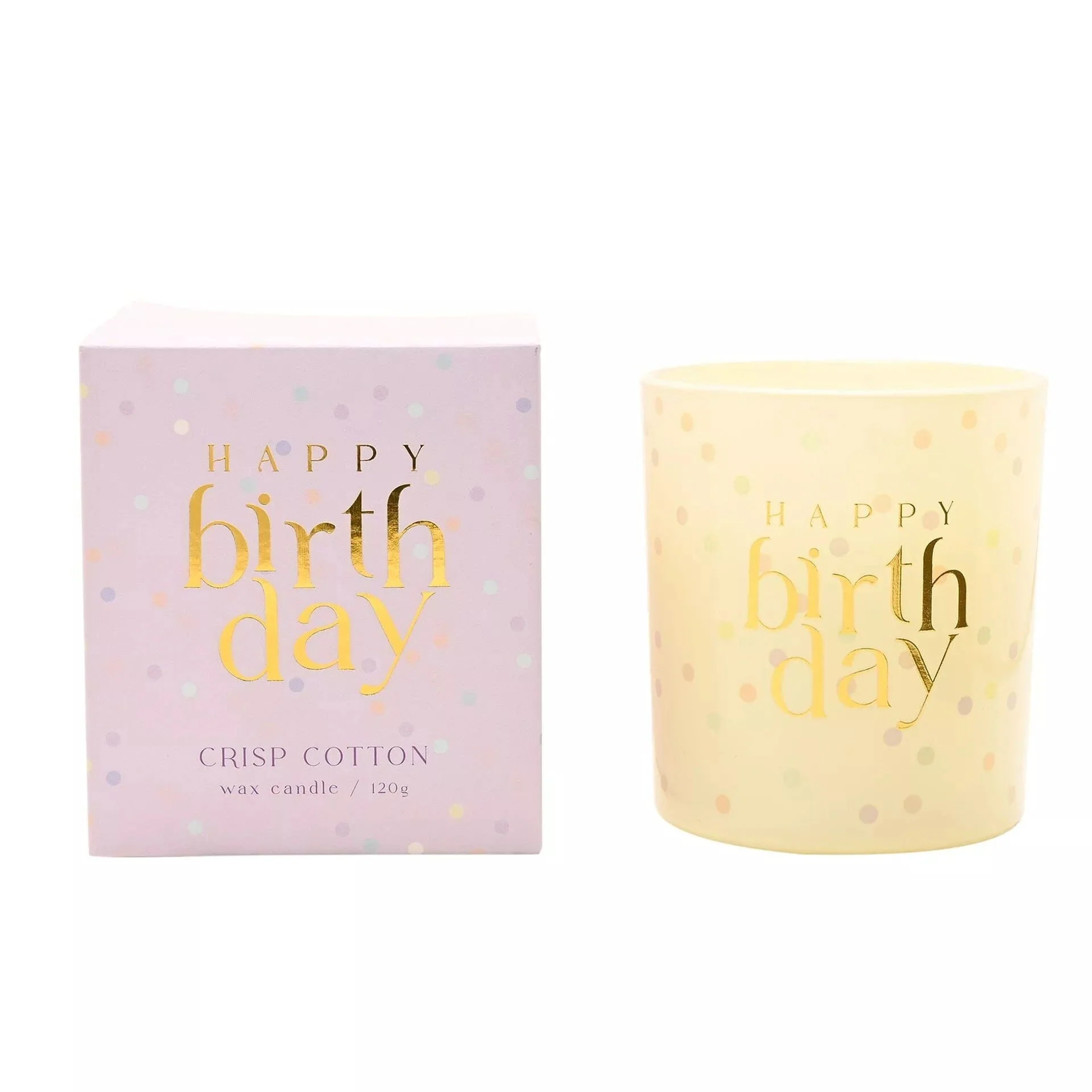 Crisp Cotton 'Happy Birthday' Candle - Image 2