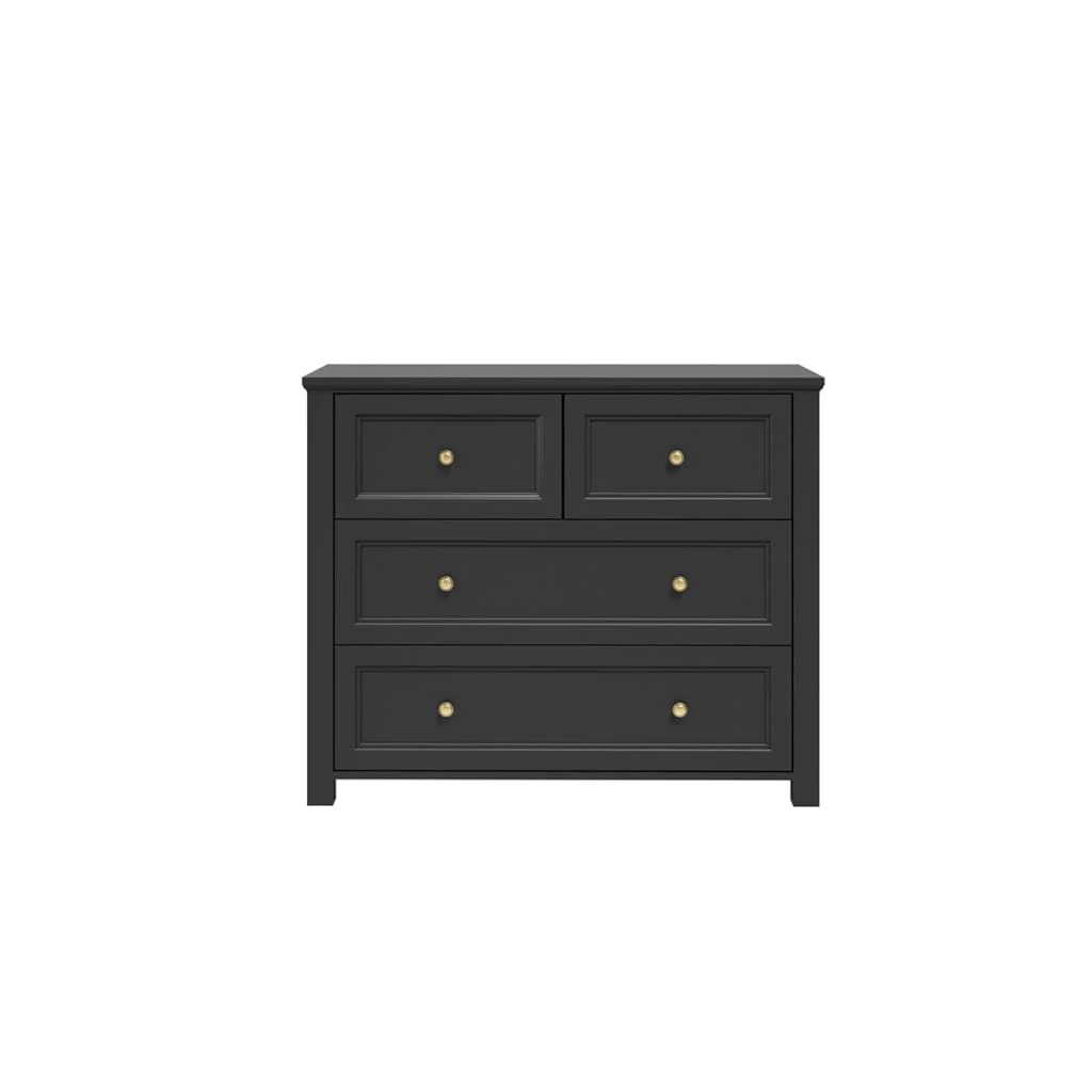 Cynthia Black 4 Drawer Chest with Gold Handles - Image 3