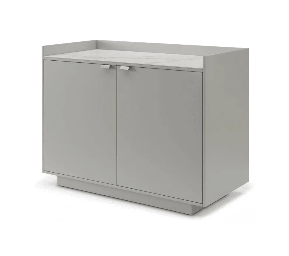 Cyra Luxury Beige Oak 2 Door Sideboard with Marble Top - Image 2