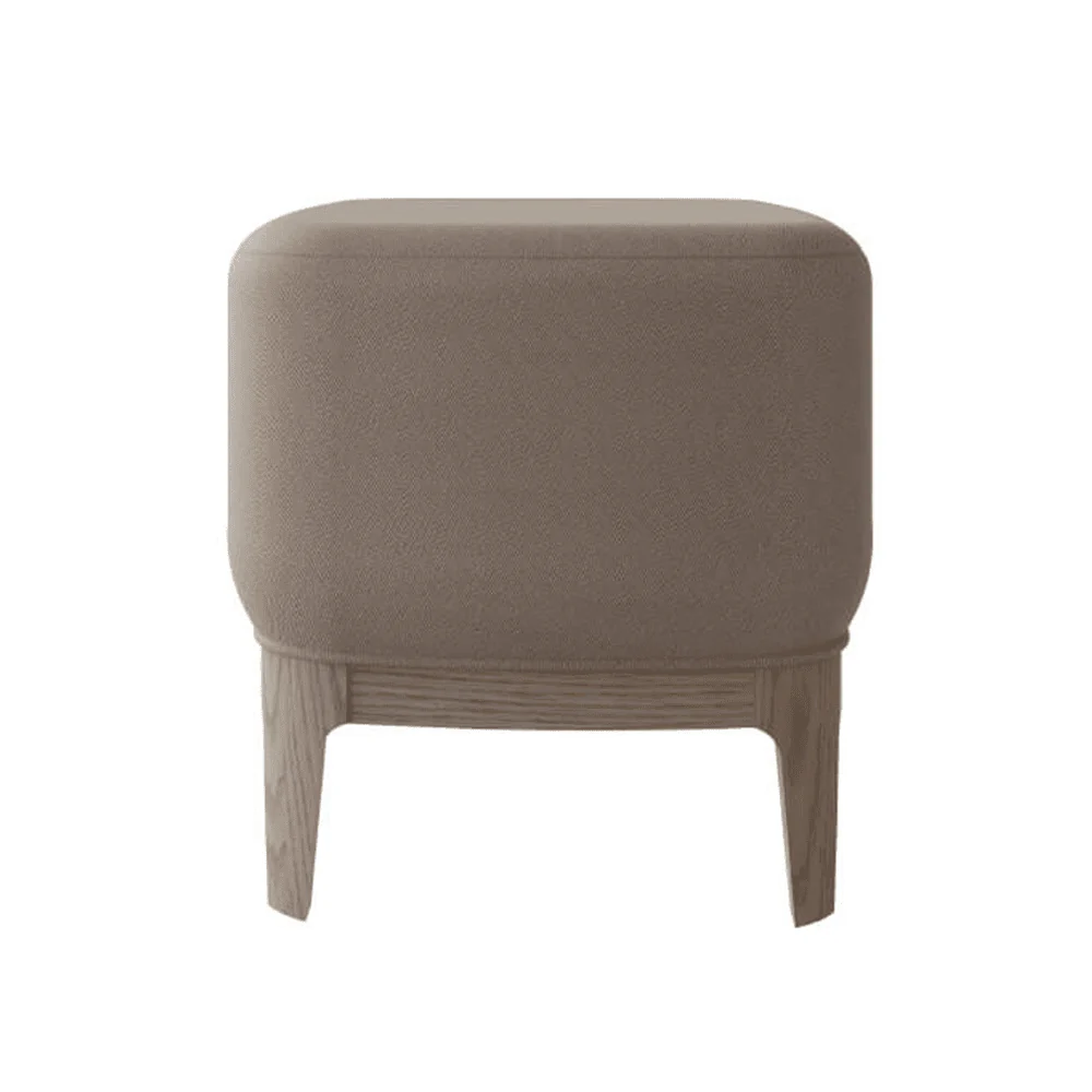 Dahlia Mushroom Fabric Stool with Lightwash Wood Legs - Image 3