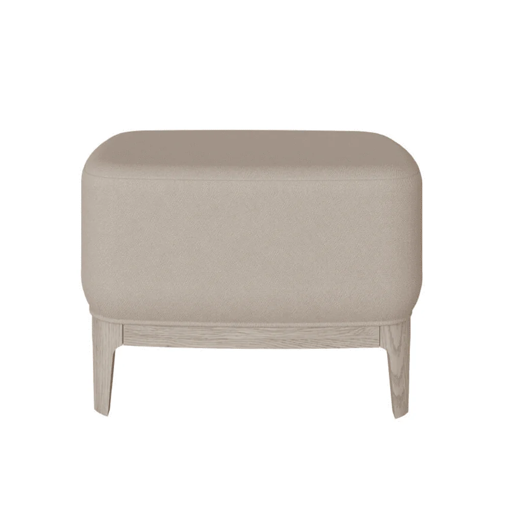 Dahlia Mushroom Fabric Stool with Lightwash Wood Legs - Image 4