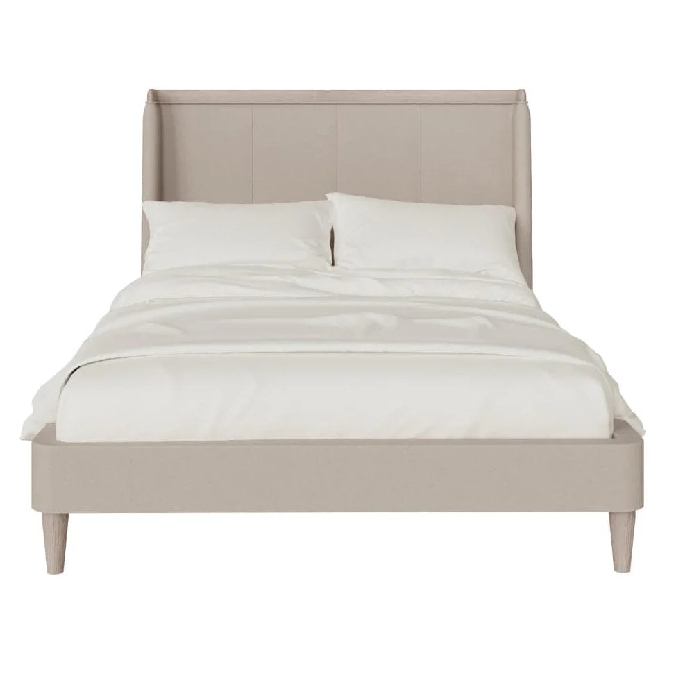 Dahlia Mushroom & Lightwash Wood Veneer Bed - Image 2