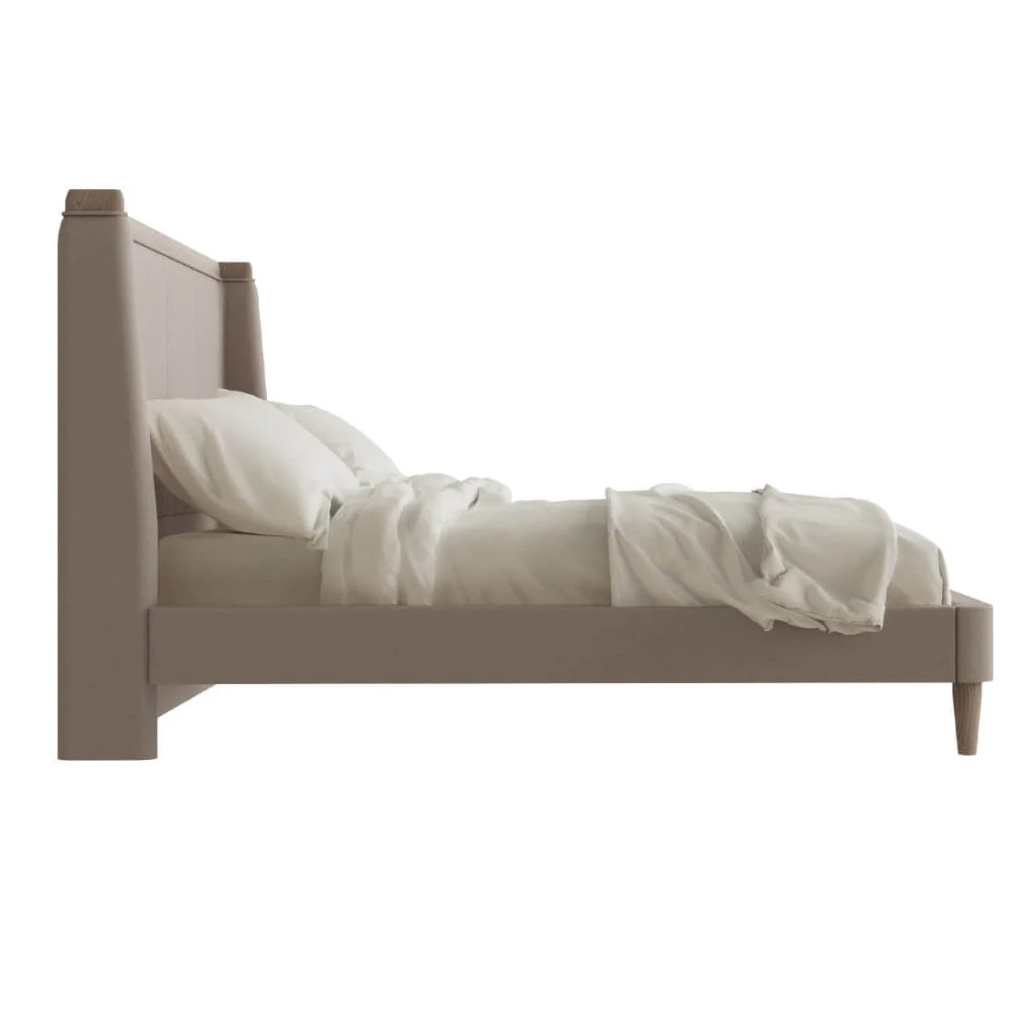 Dahlia Mushroom & Lightwash Wood Veneer Bed - Image 5