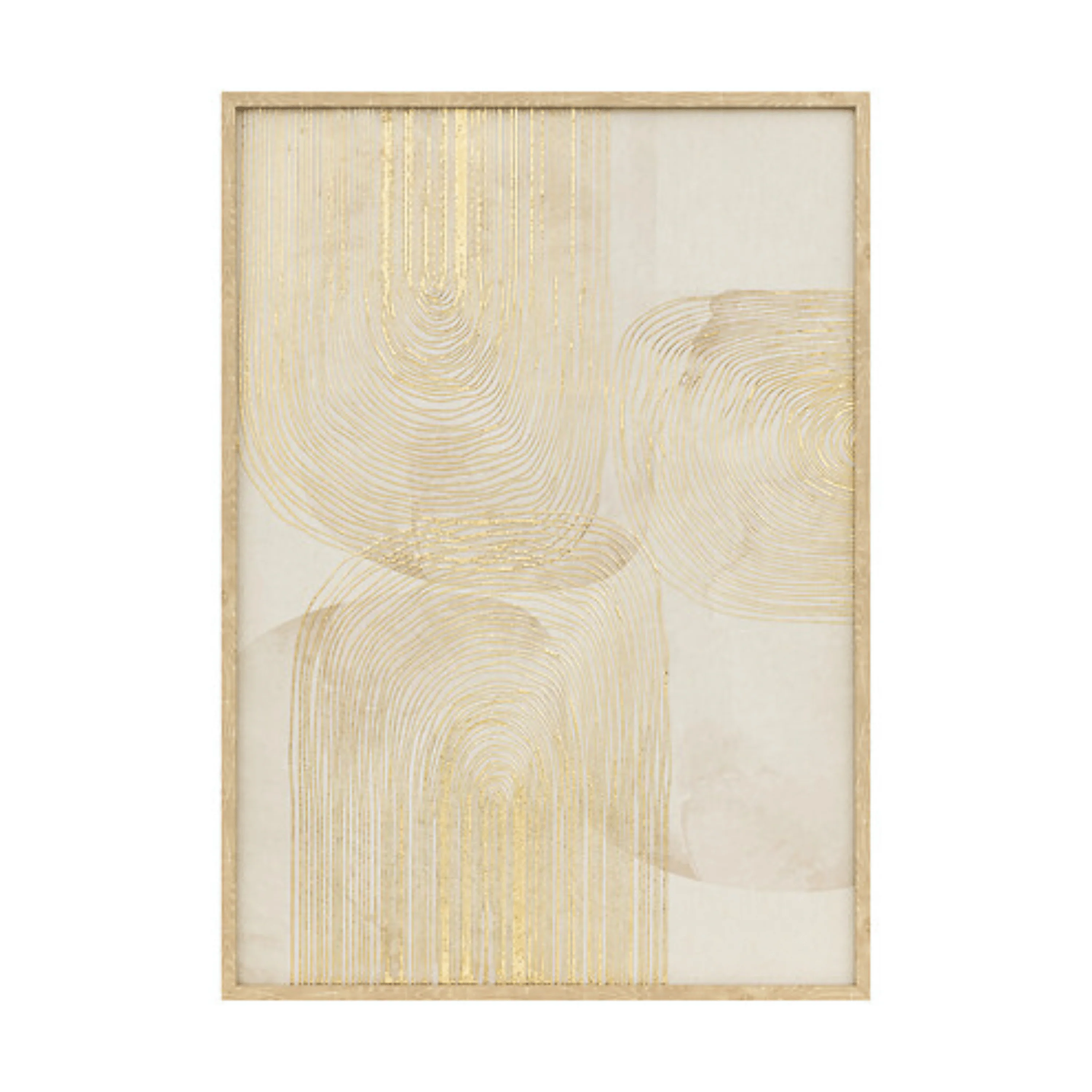 Dalia Cream & Gold Abstract Framed Wall Art- 50x70cm - Image 2