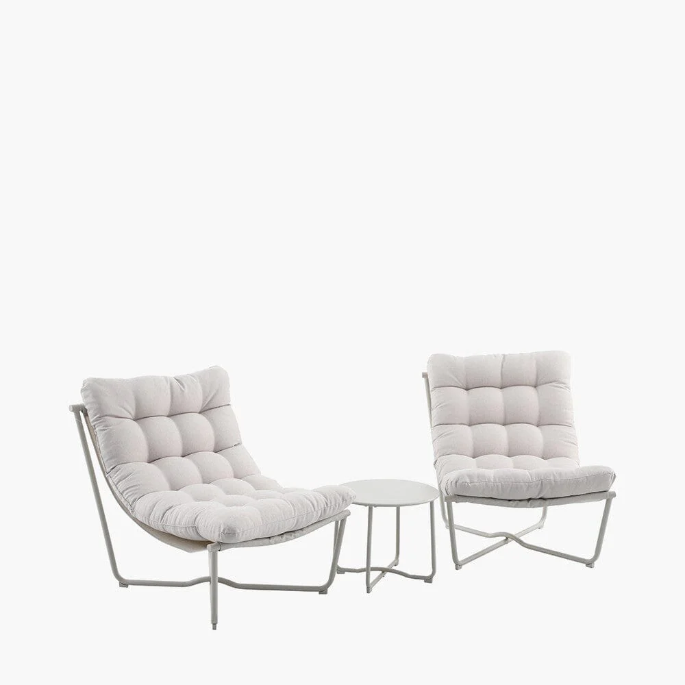 Damia Cream Outdoor Lounging Set - Image 3