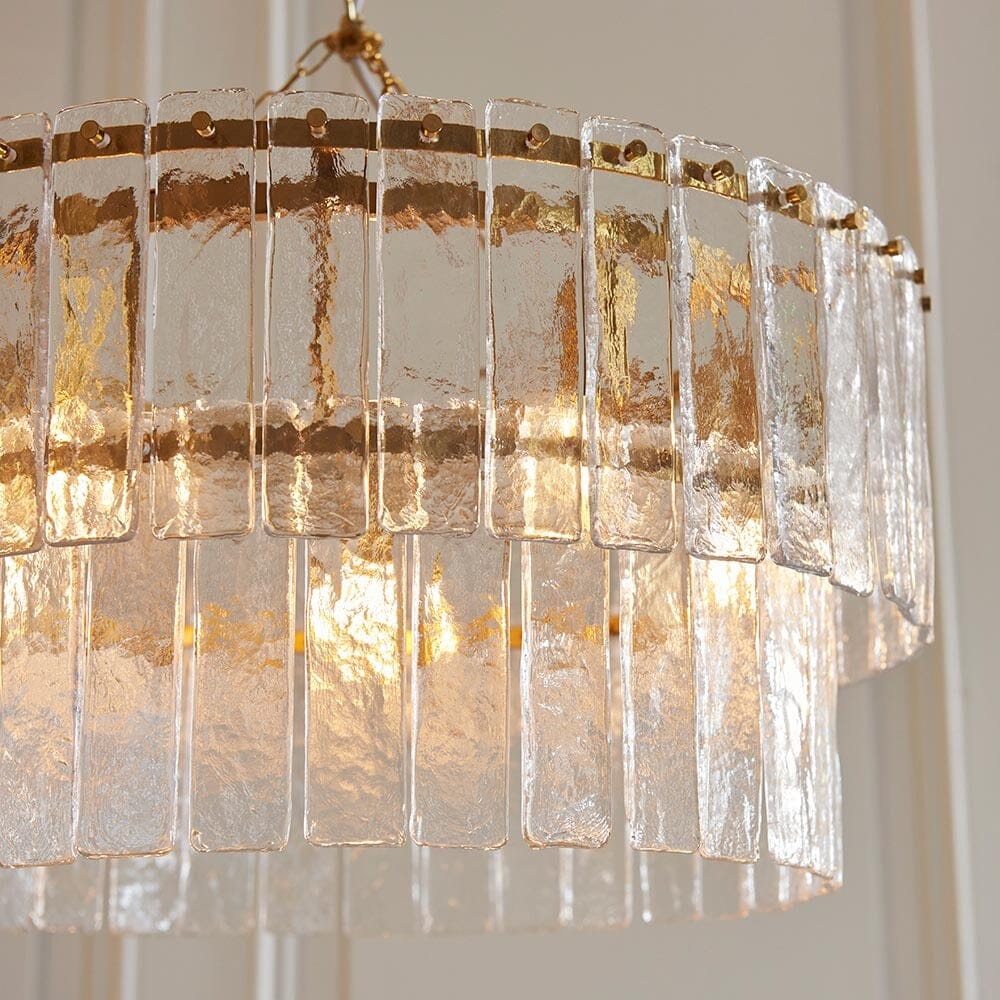 Daphne Gold & Rippled Glass 5 Light Chandelier - Image 2