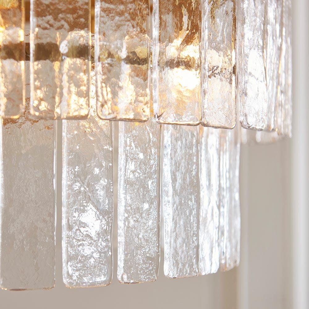 Daphne Gold & Rippled Glass 5 Light Chandelier - Image 3