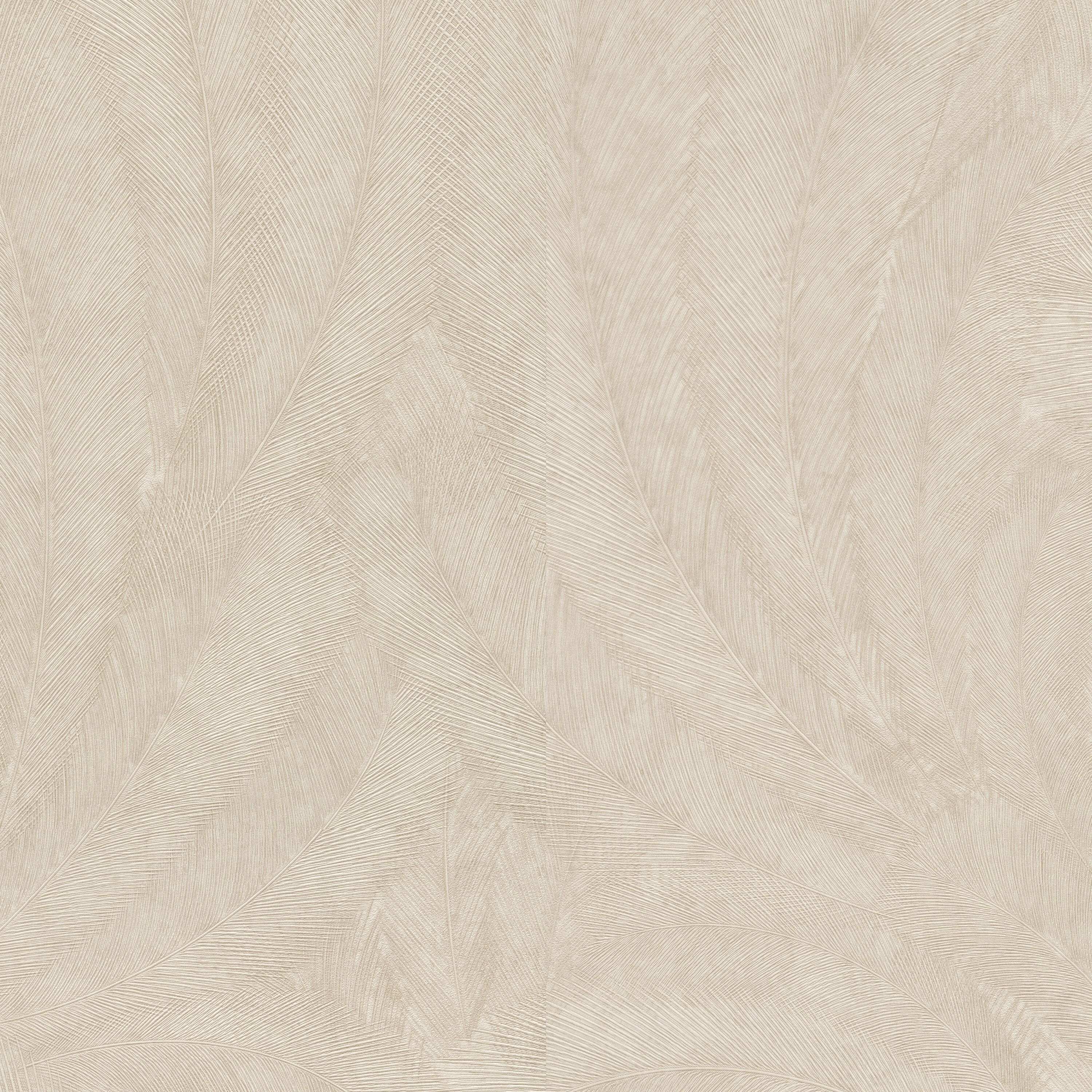 Darcy Cream Feathers Metallic Patterned Wallpaper - Image 2
