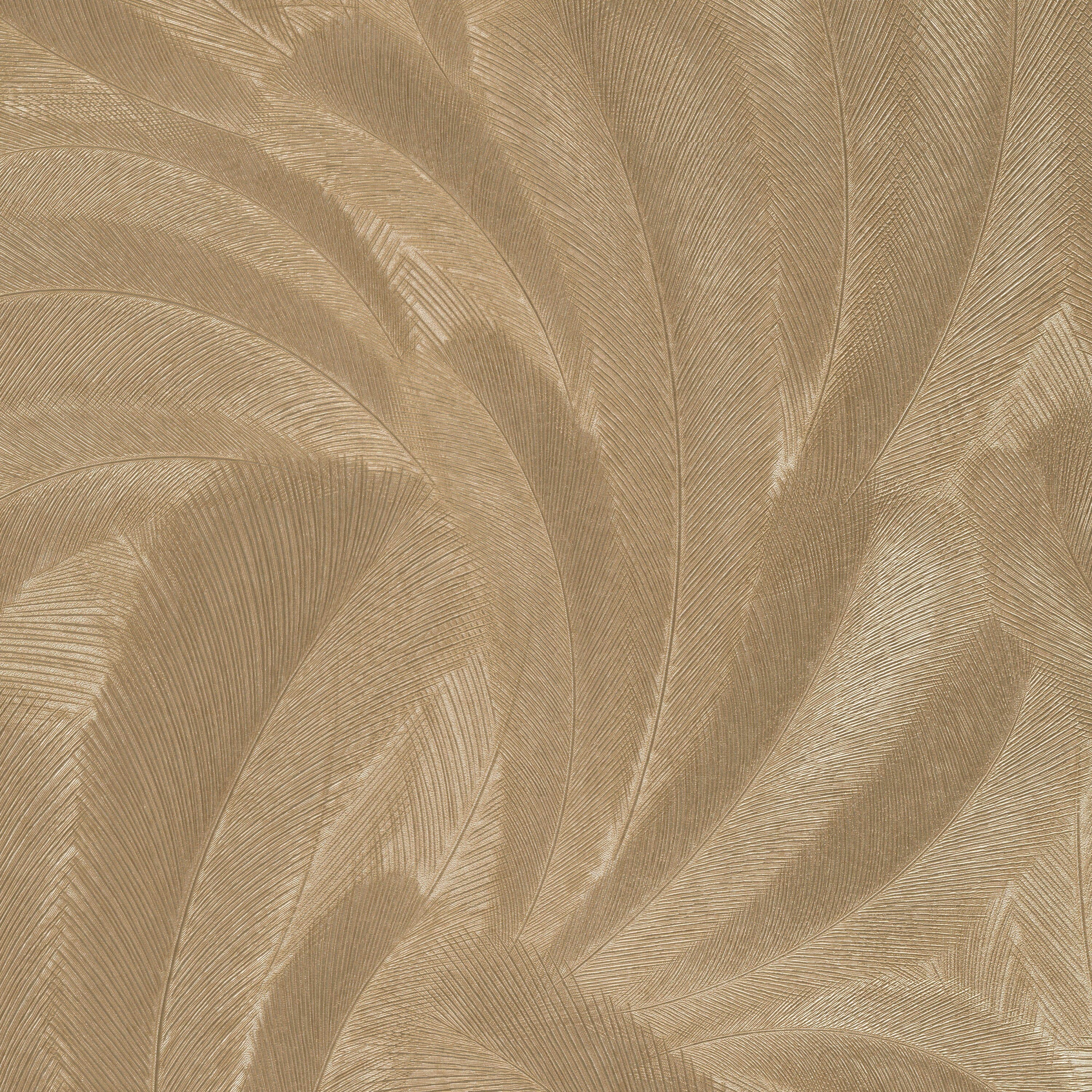 Darcy Golden Feathers Metallic Patterned Wallpaper - Image 2