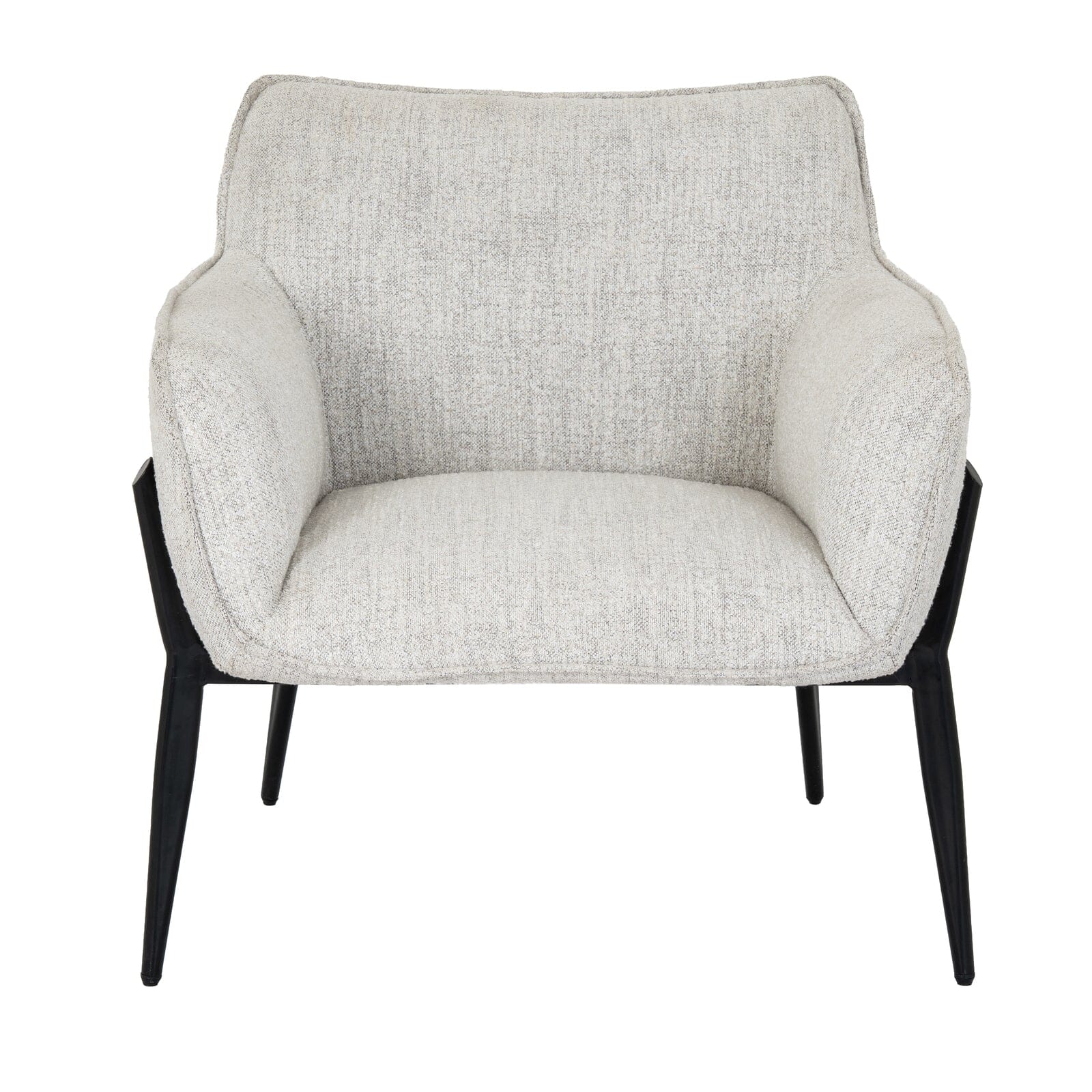 Darick Greige Upholstered Textured Accent Chair with Black Legs - Image 2
