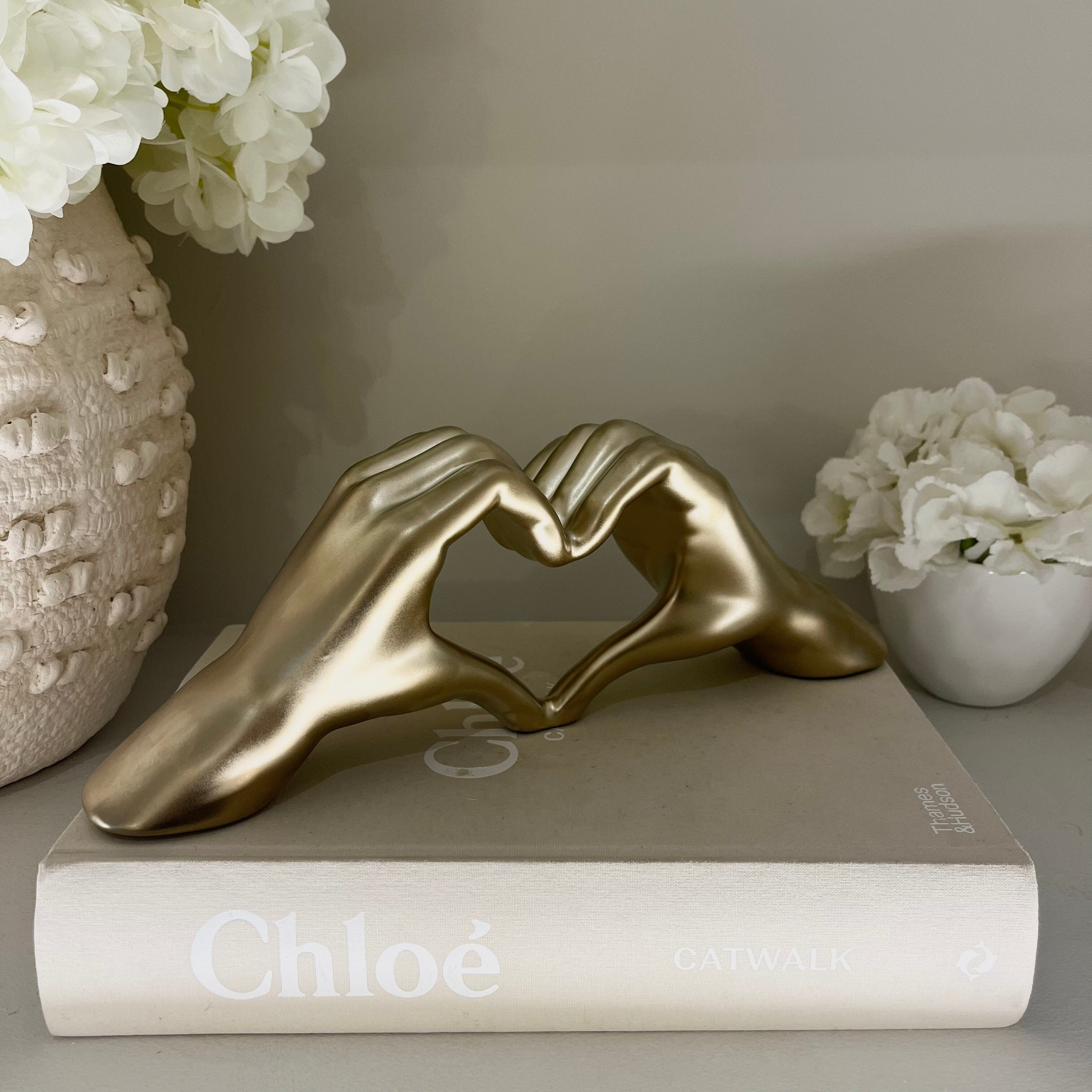 Decorative Gold Heart Hands Ornament