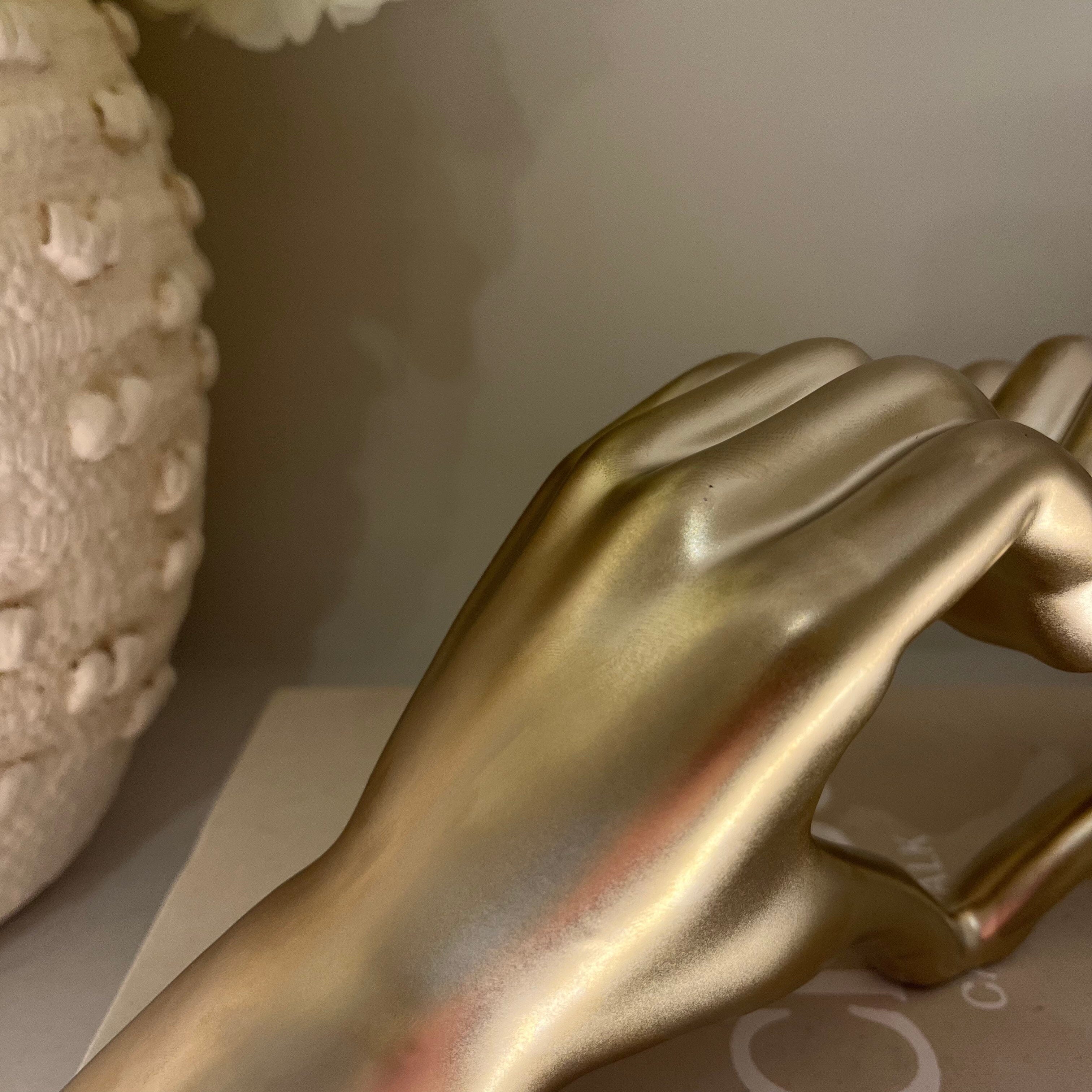 Decorative Gold Heart Hands Ornament - Image 2