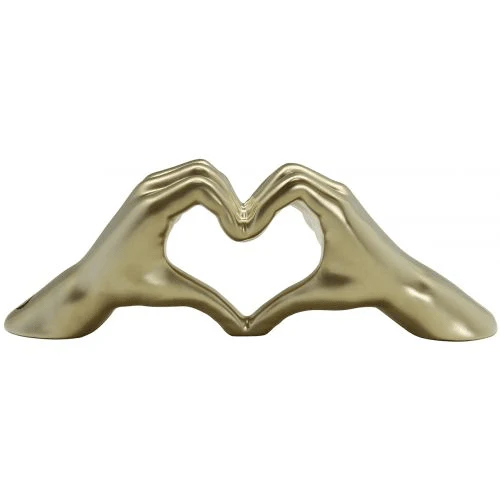 Decorative Gold Heart Hands Ornament - Image 3