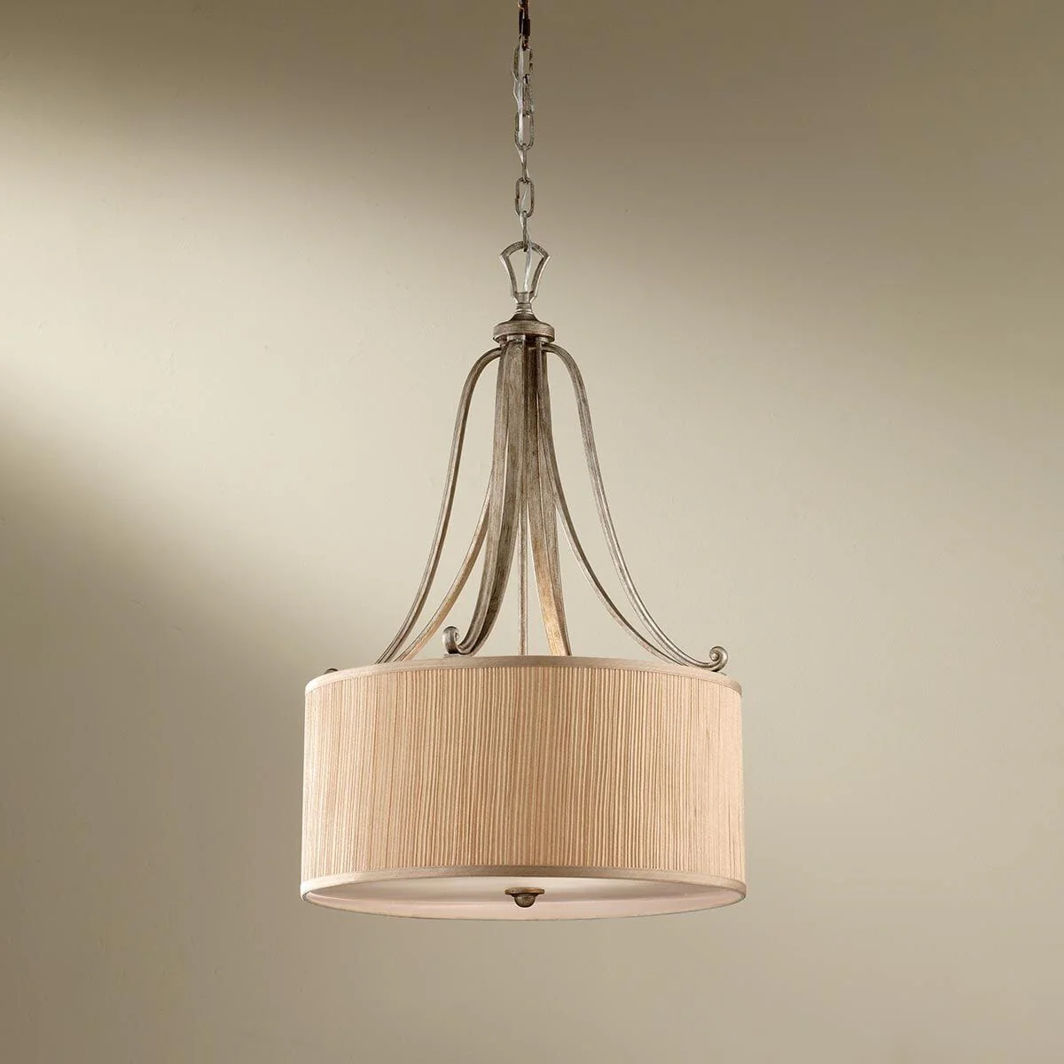 Digby Brushed Silver Pendant Ceiling Light