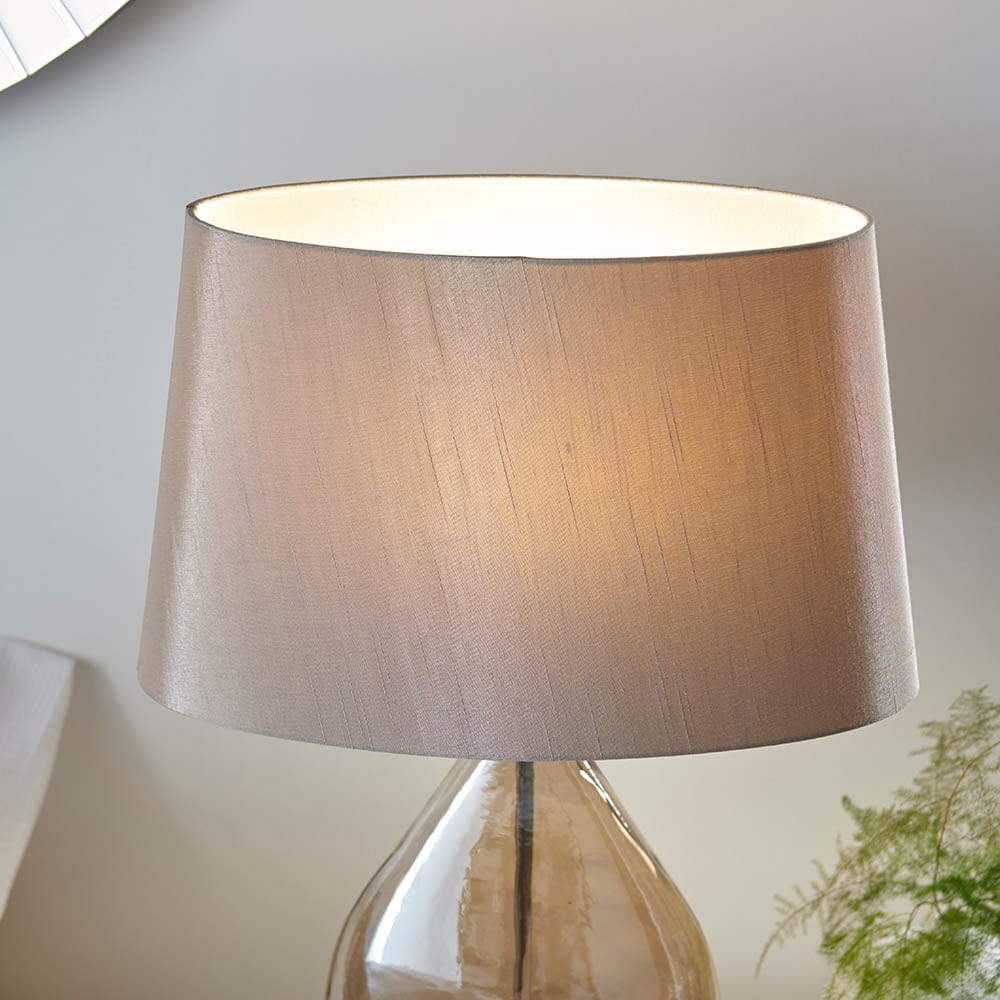 Diondra Gold Tinted Glass Table Lamp with Mink Faux Silk Shade - Image 3