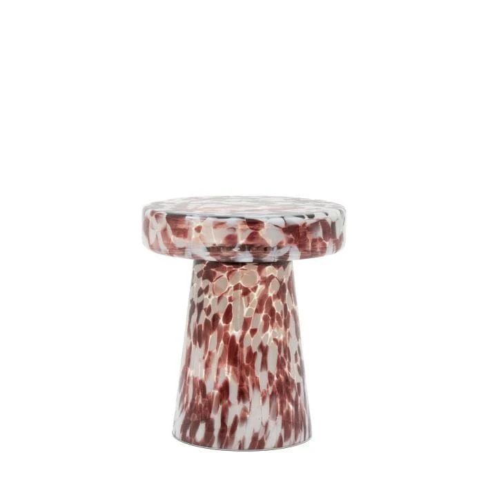 Dionisia Dark Cherry Speckled Blown Glass Side Table - Image 2