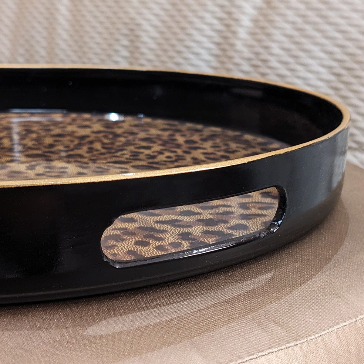 Dolce Round Leopard Print Decorative Tray - Image 4